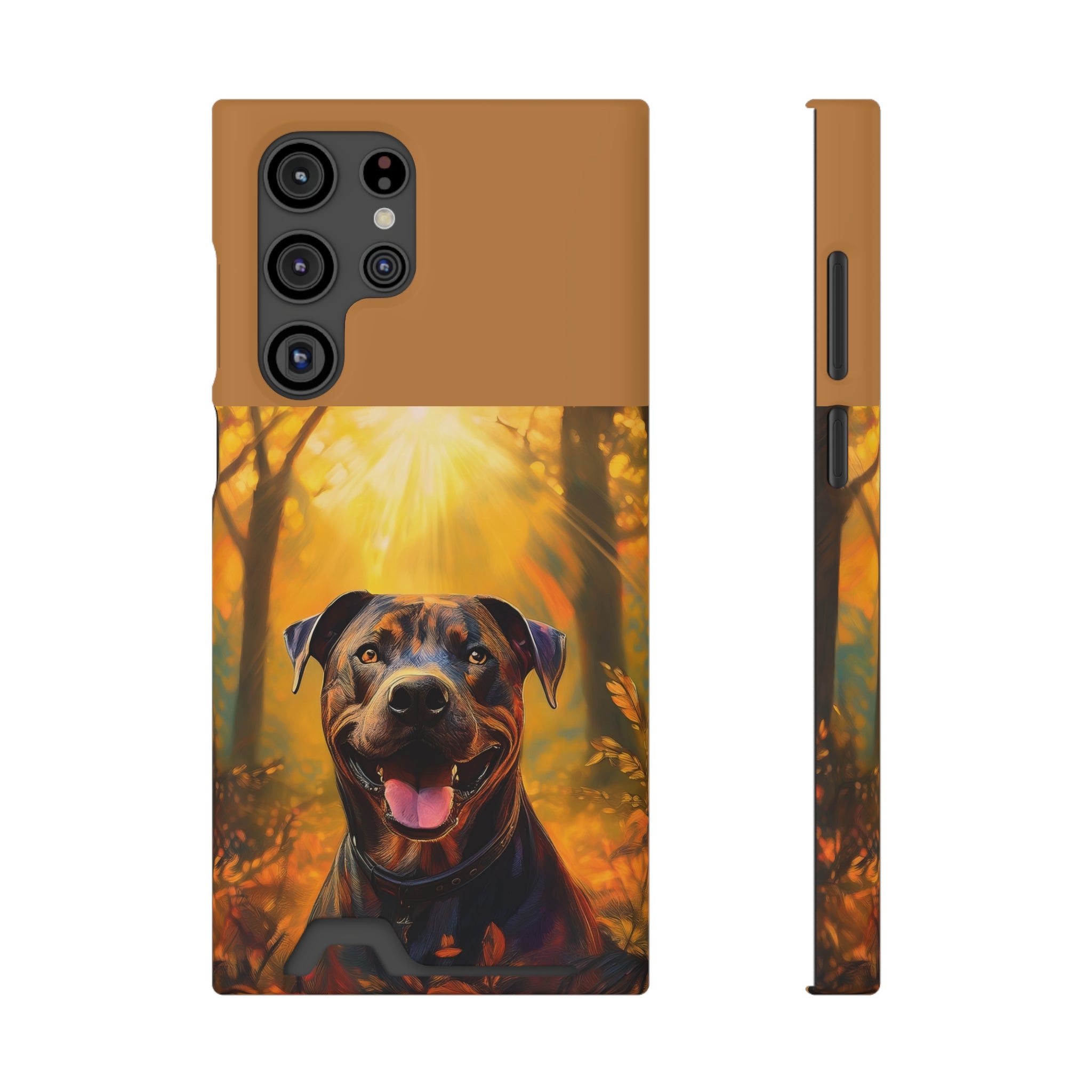 Pitbull Autumn Phone Case with Card Holder