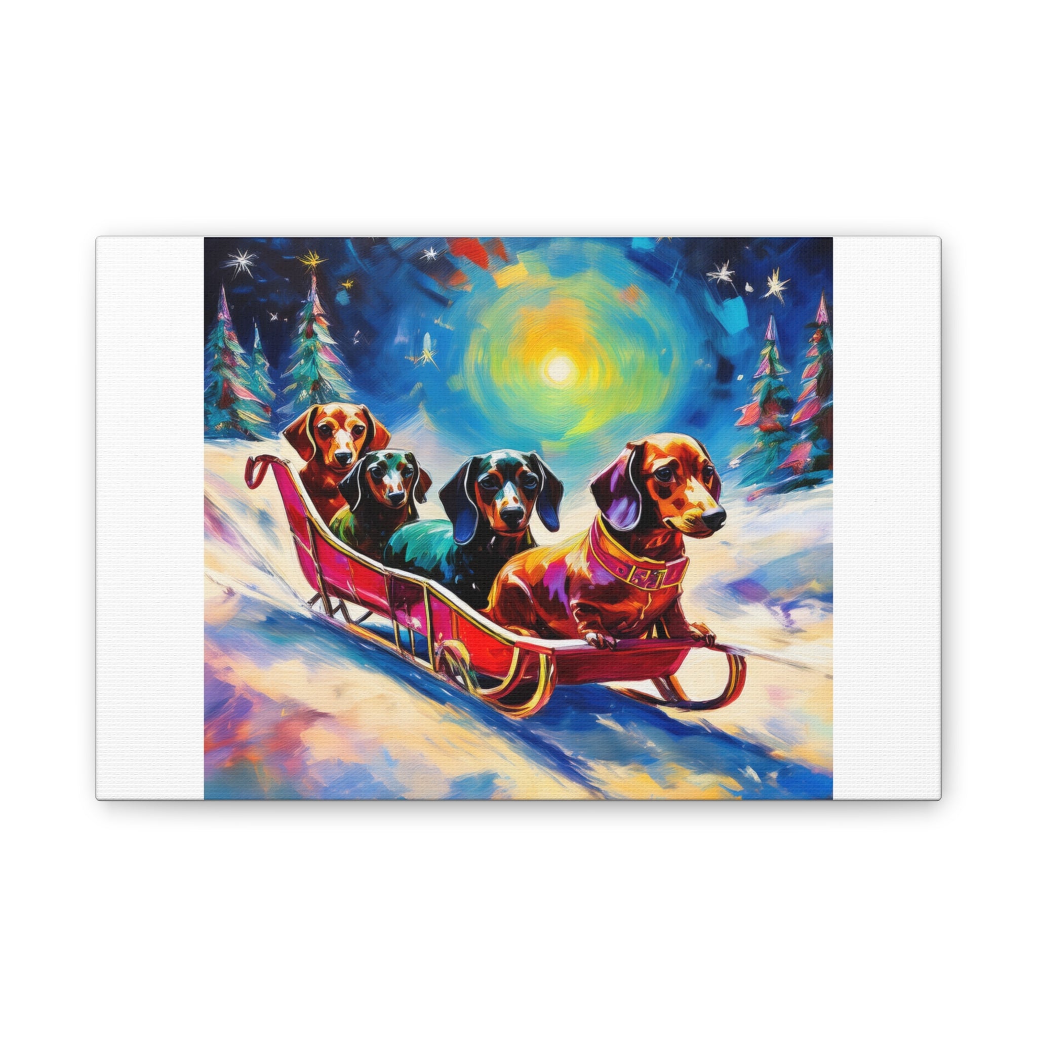 Dachshund Night Sleighride