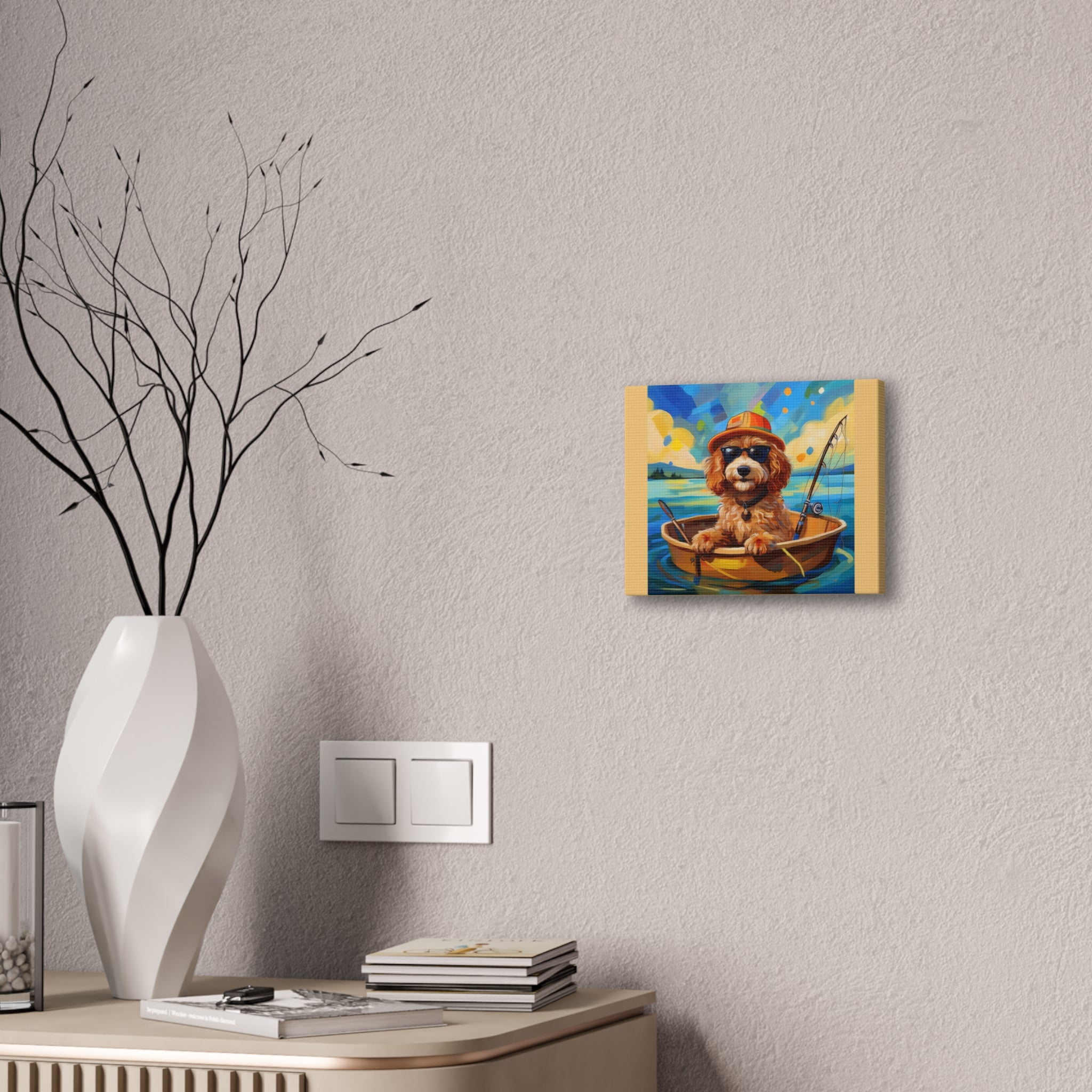 Doodle Fishing Canvas Painting