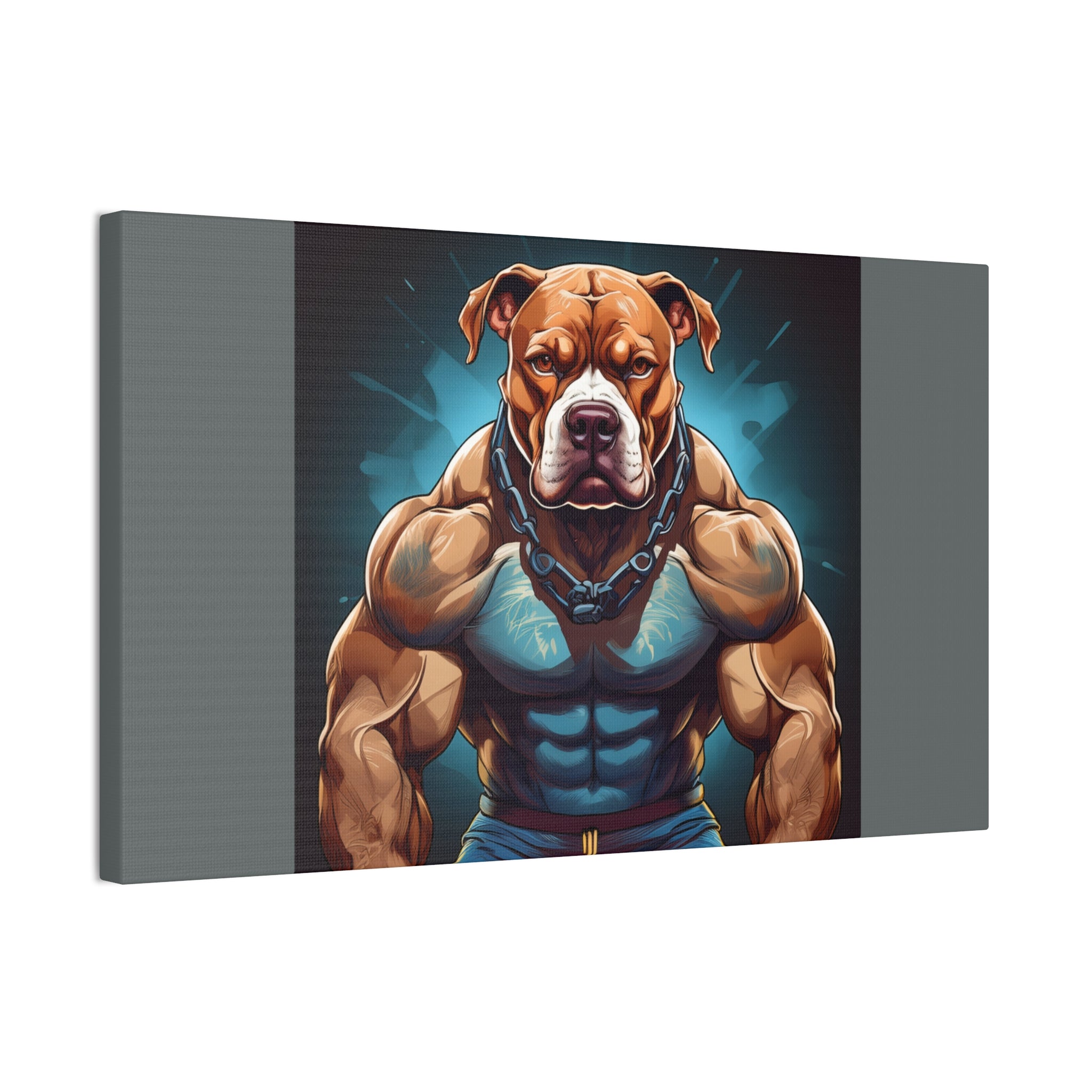 Pitbull Body Builder Cavas Painting