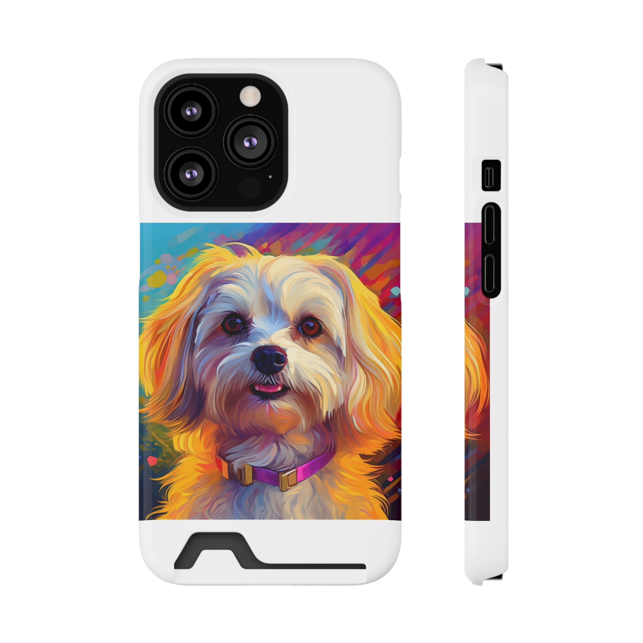 Havanese Phone Case with Card Holder