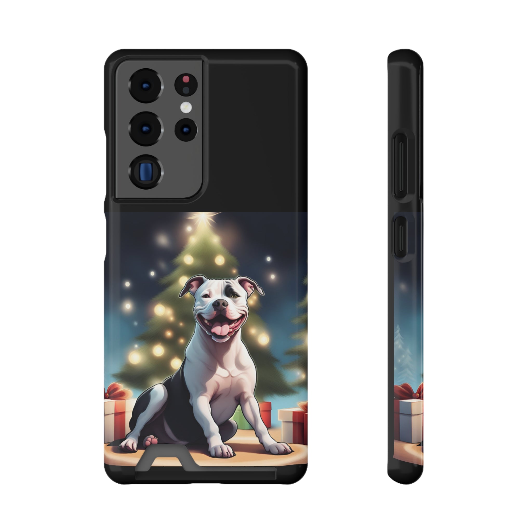 Pitbull Holiday Phone Case with Card Holder