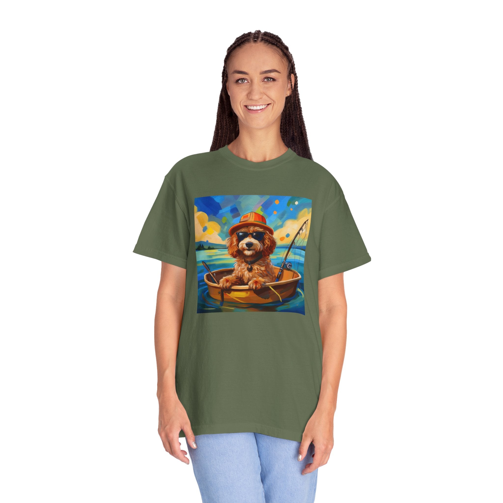 Doodle Fishing Unisex Garment-Dyed T-shirt