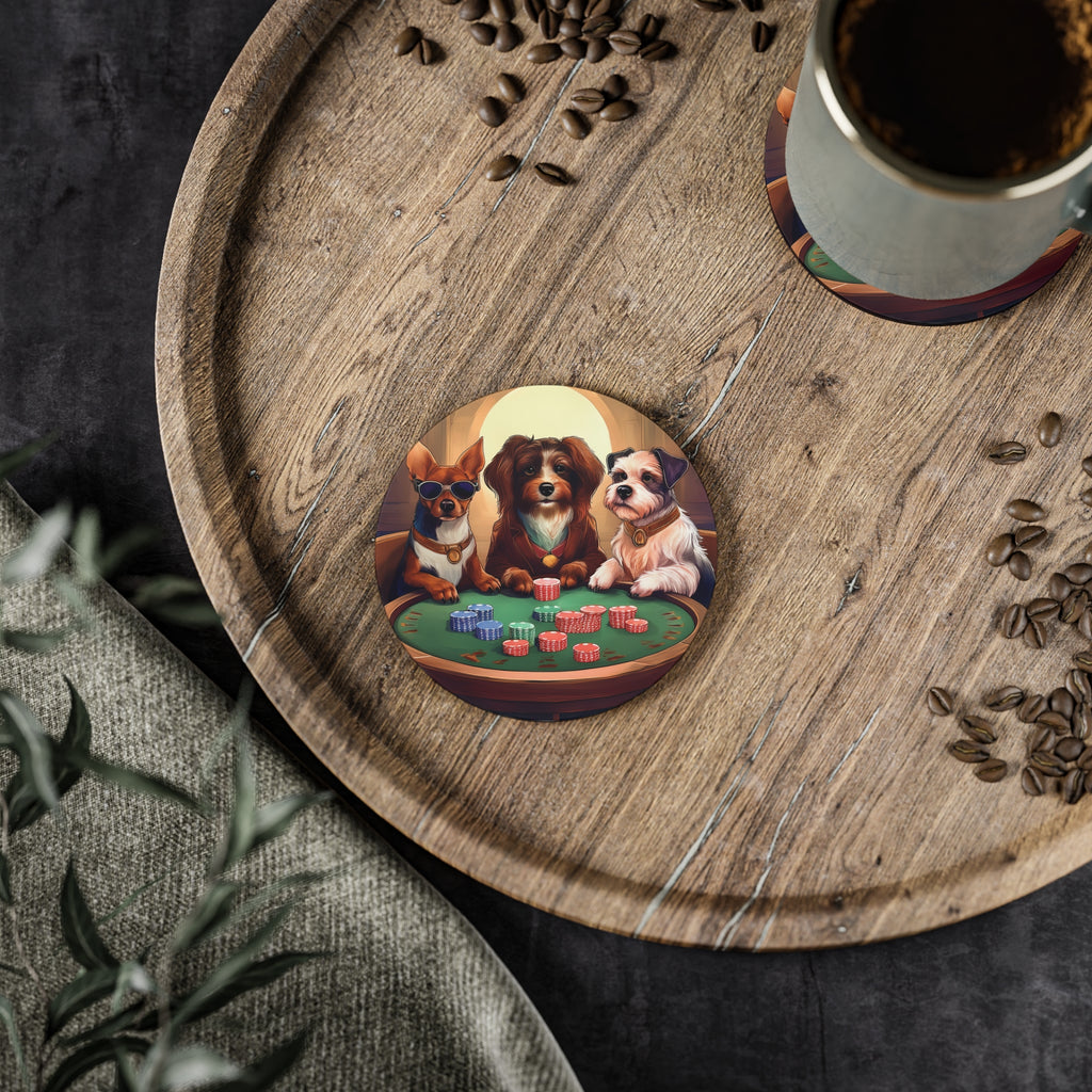 Puppy Poker Coasters