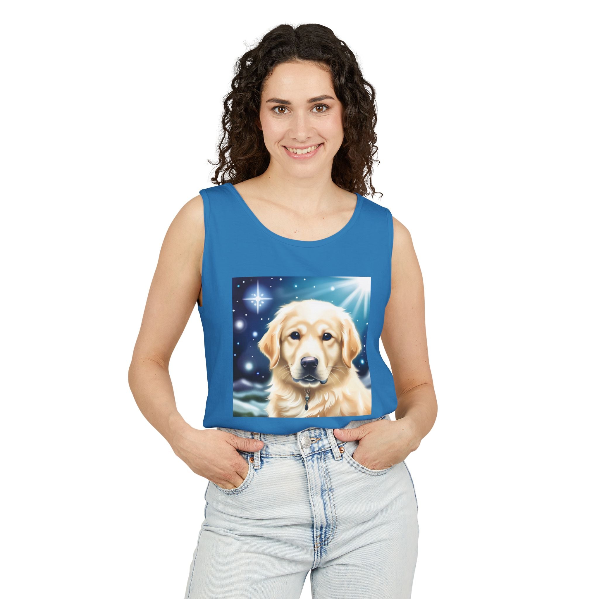 Golden Retriever Stary Night Unisex Tank Top