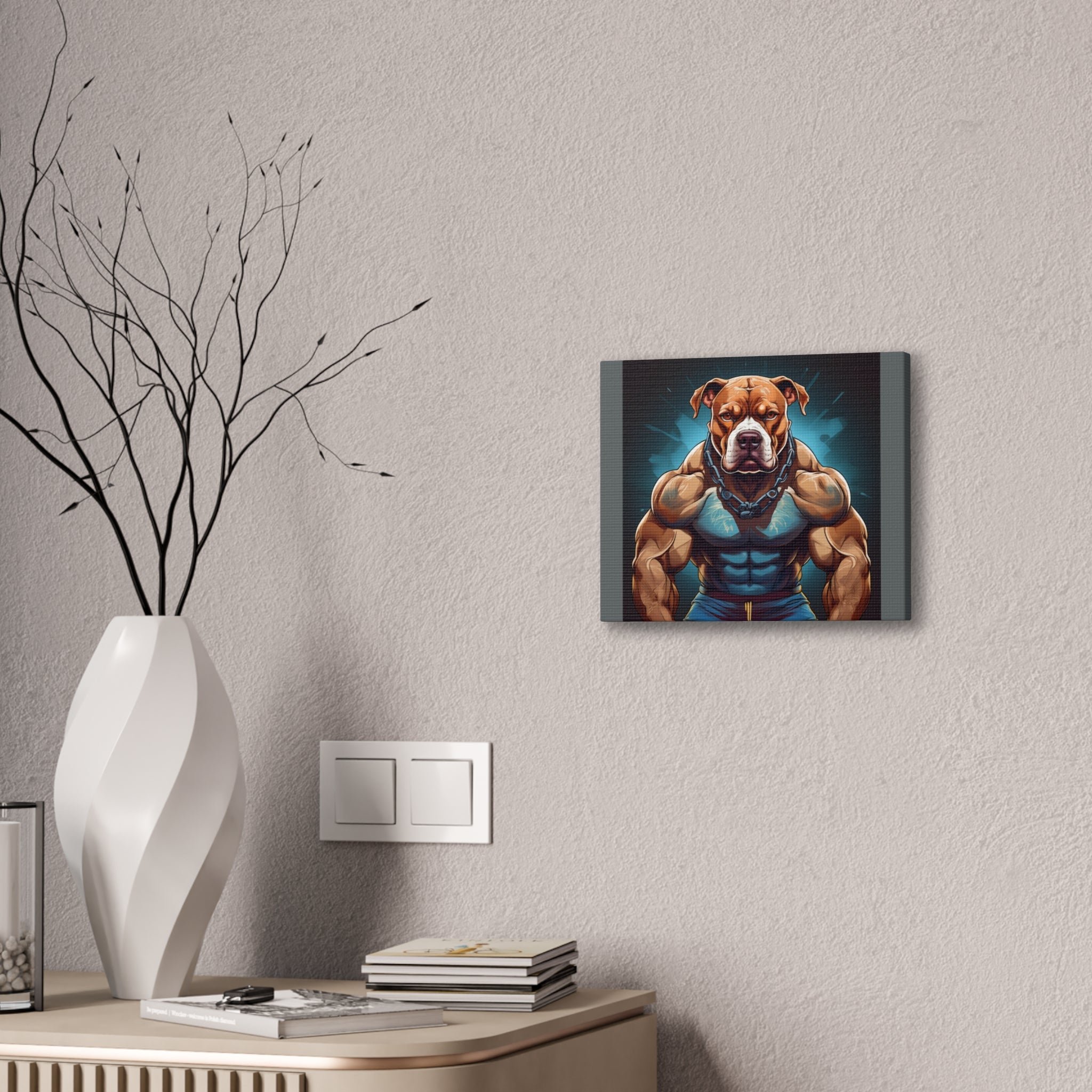 Pitbull Body Builder Cavas Painting