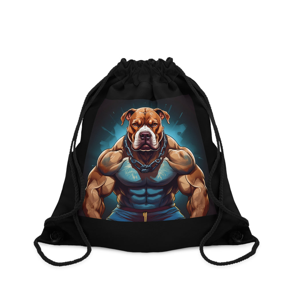Pitbull Body Builder Drawstring Bag