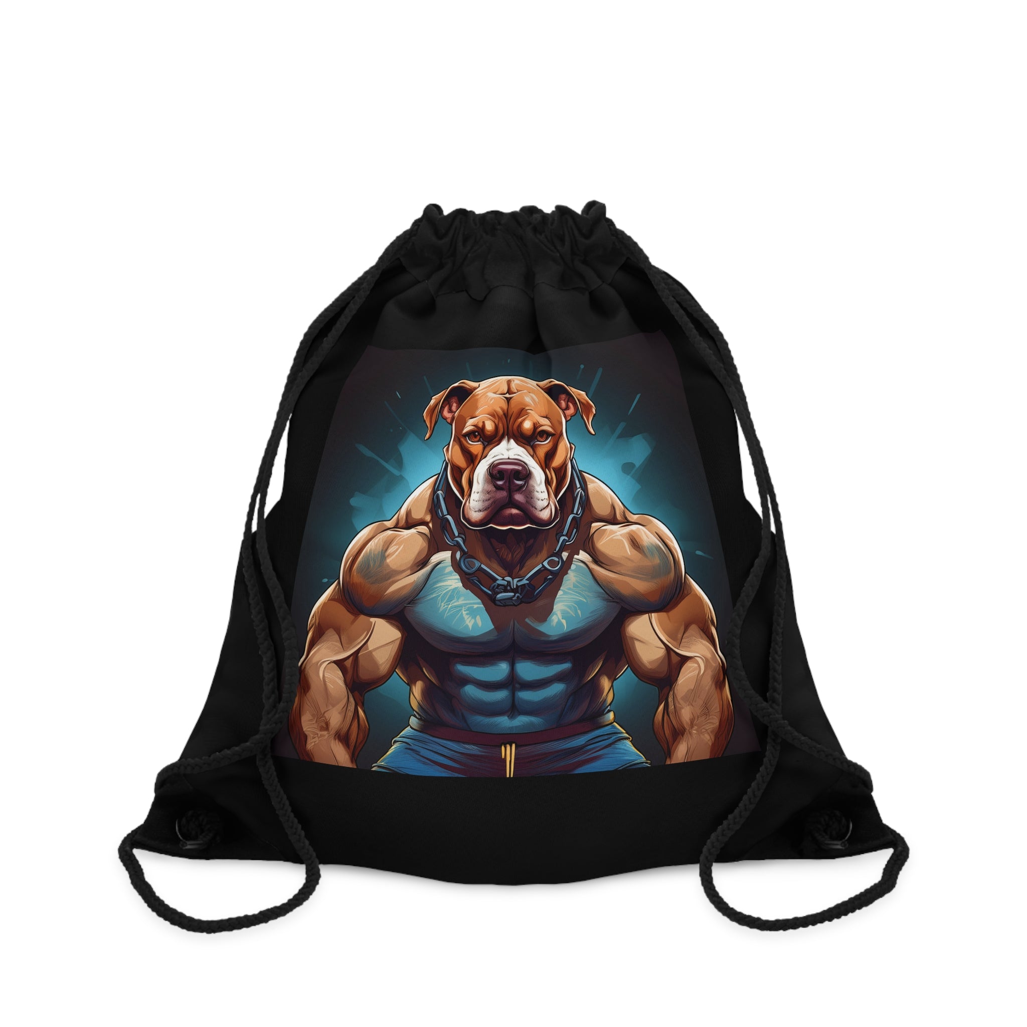 Pitbull Body Builder Drawstring Bag