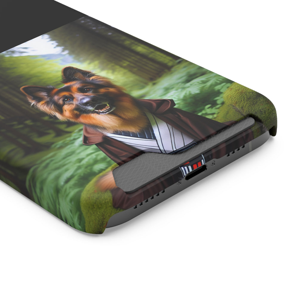 German Shepherd Forest Night Phone Case with Card Holder