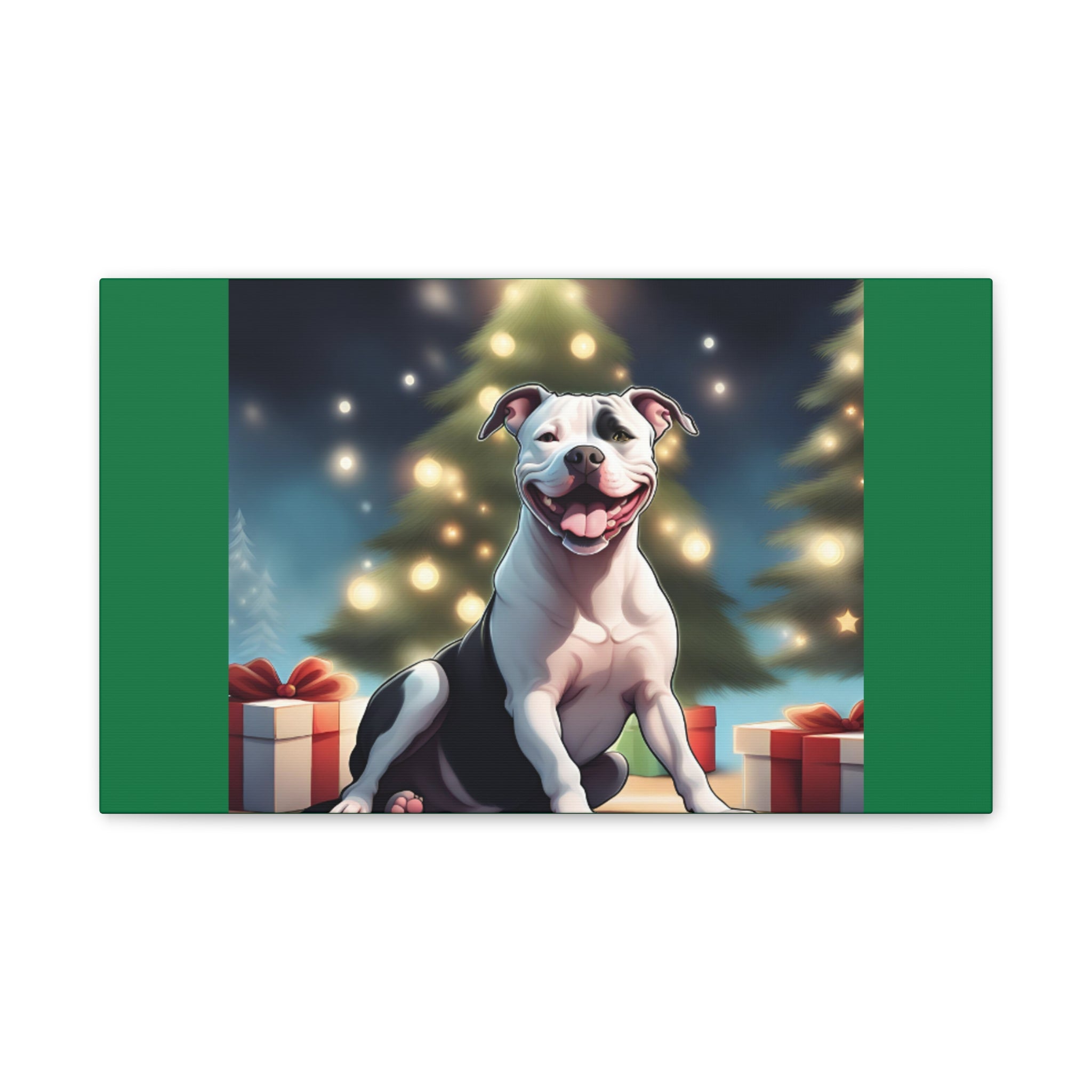 Pit Bull Holiday Canvas Stretched, 0.75"