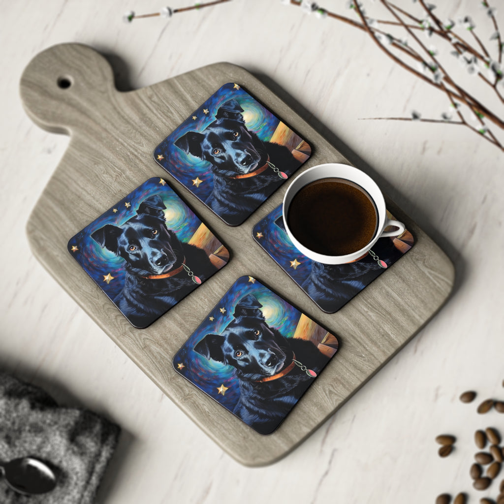 Black Shepherd Lab Stary Night Coasters