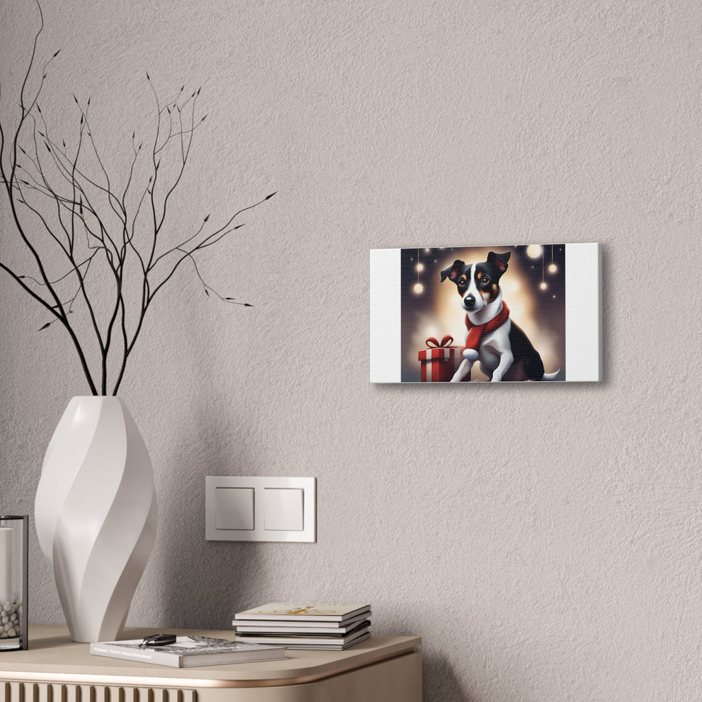 Jack Russel Holiday Canvas Stretched, 0.75"