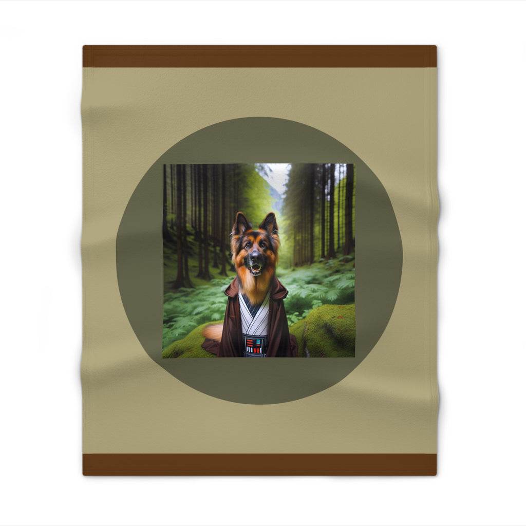 German Shephard Forest Knight Throw Blanket