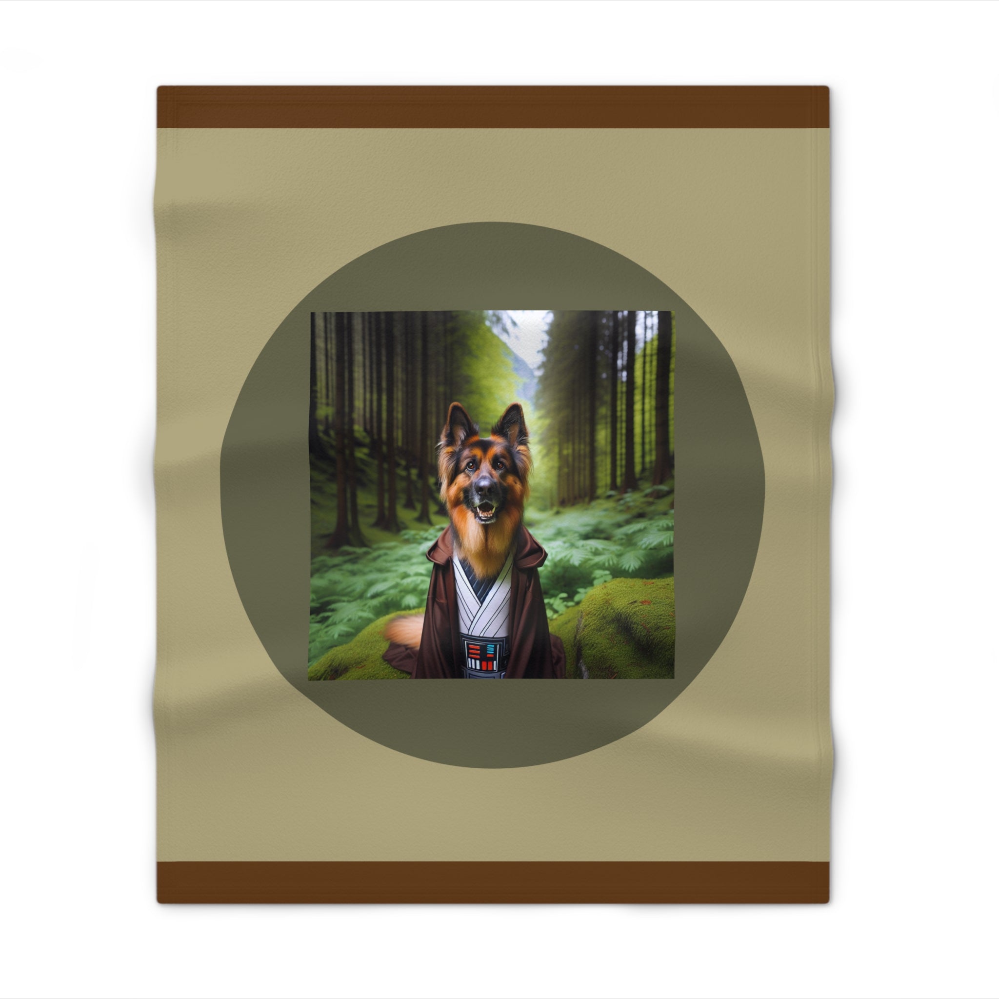 German Shephard Forest Knight Throw Blanket