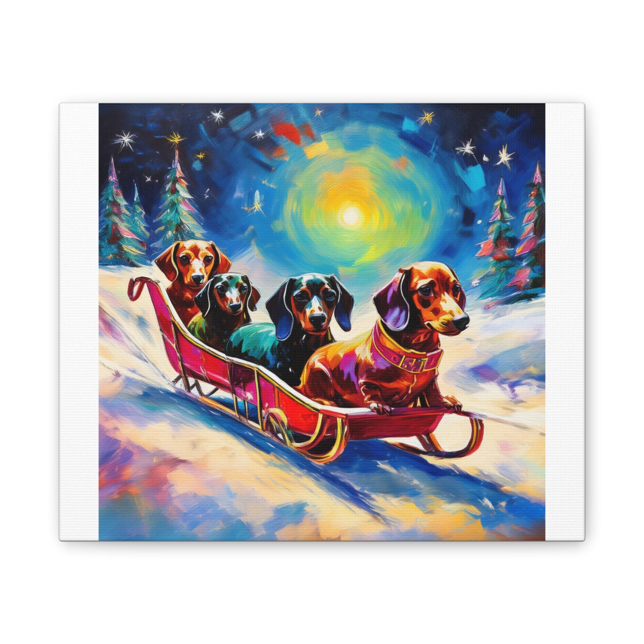 Dachshund Night Sleighride