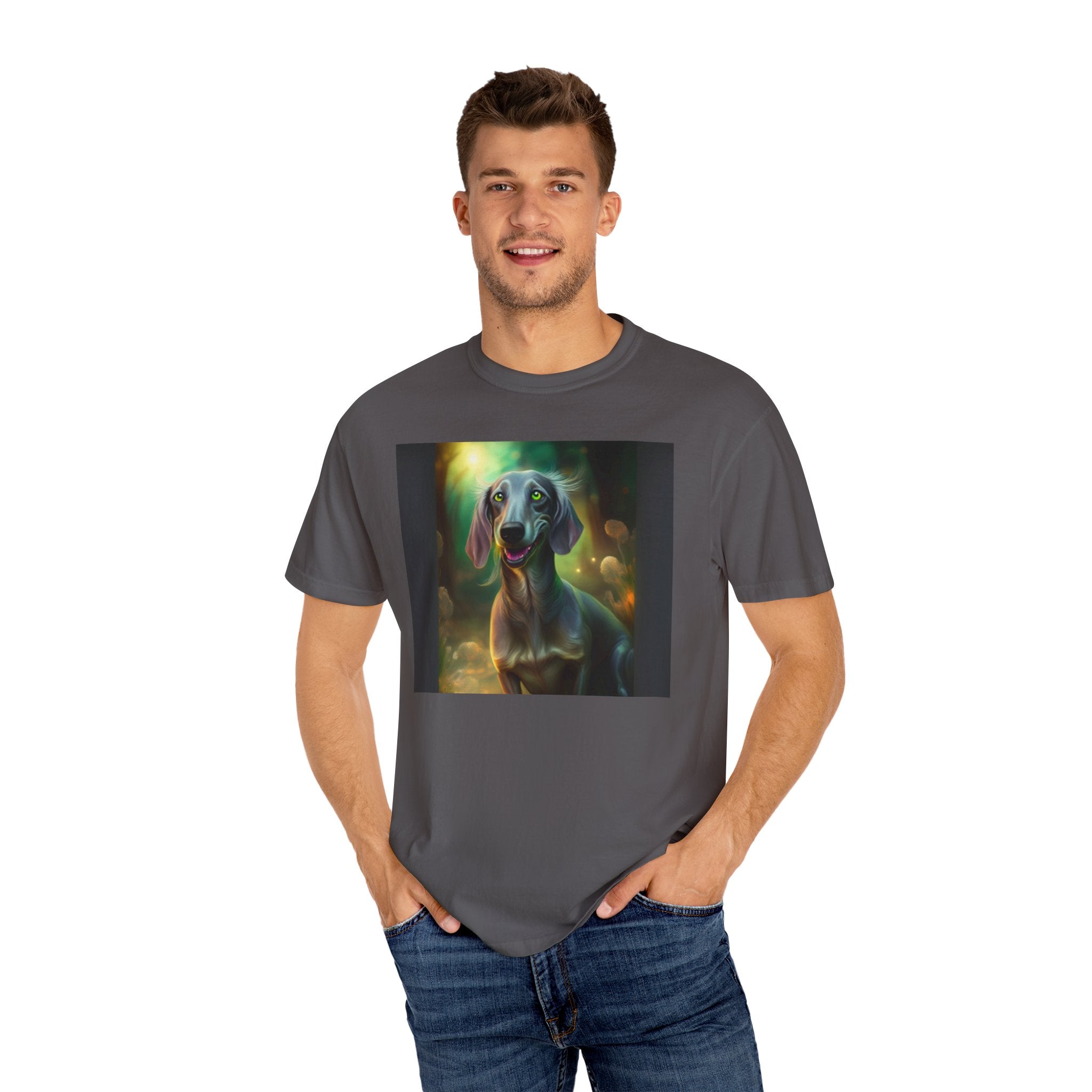 Silver Grey Dachshund Unisex Garment-Dyed T-shirt