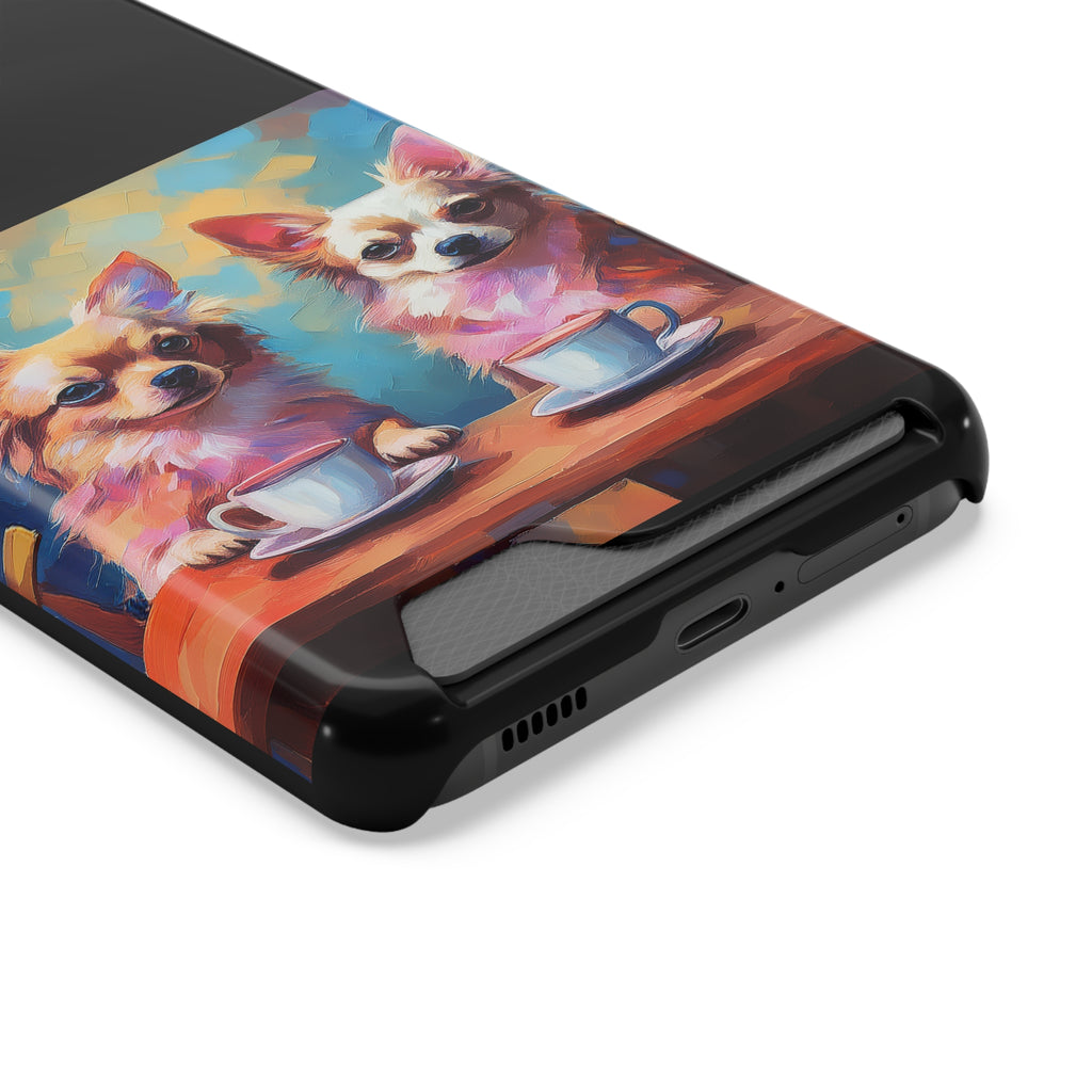 Cafe con Chihuahua Phone Case with Card Holder