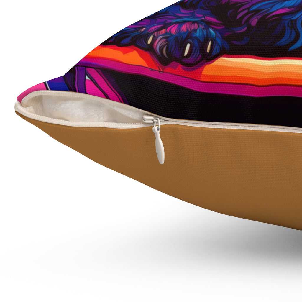 Doodle Poolside Polyester Square Pillow