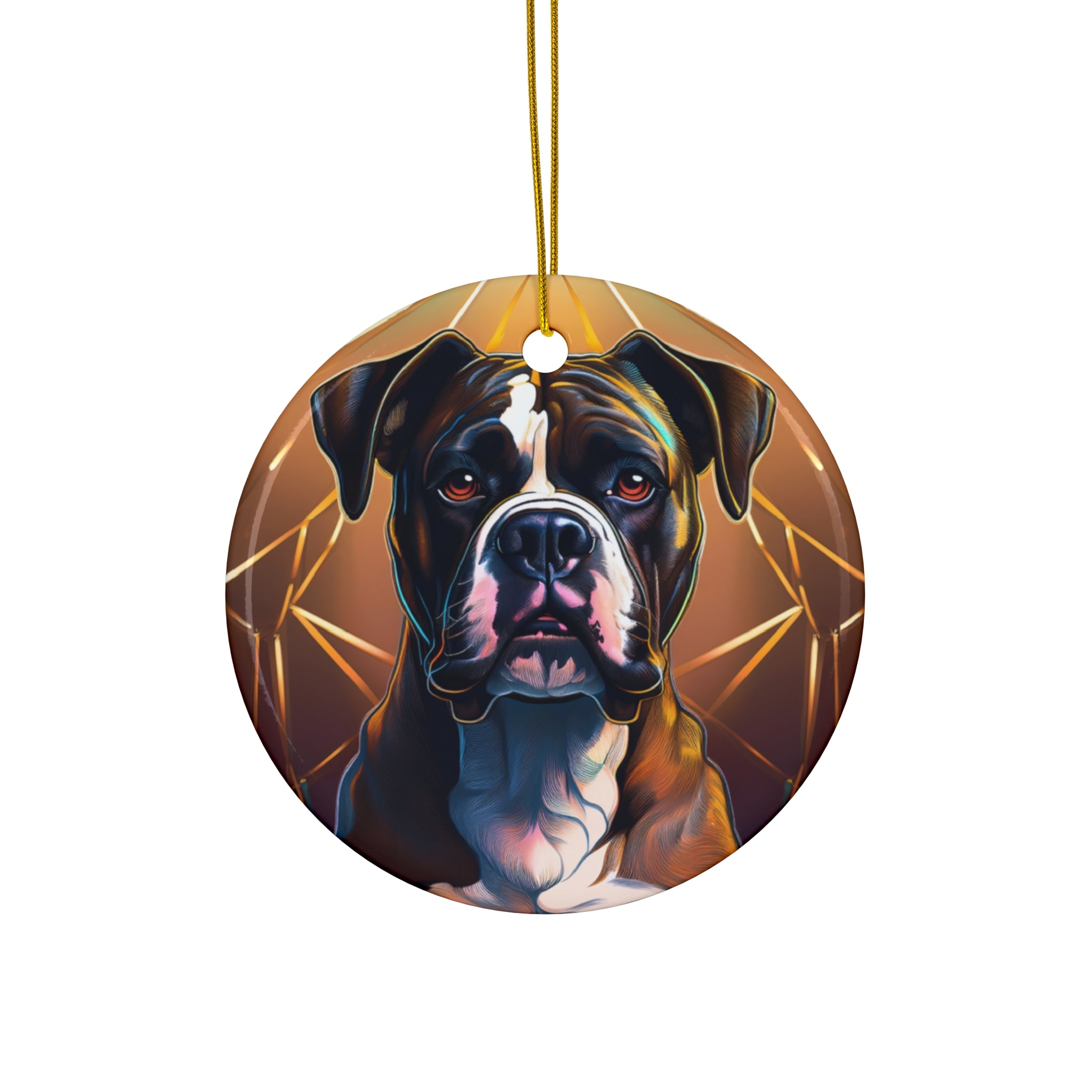 Brindle Gold Boxer Ceramic Ornament