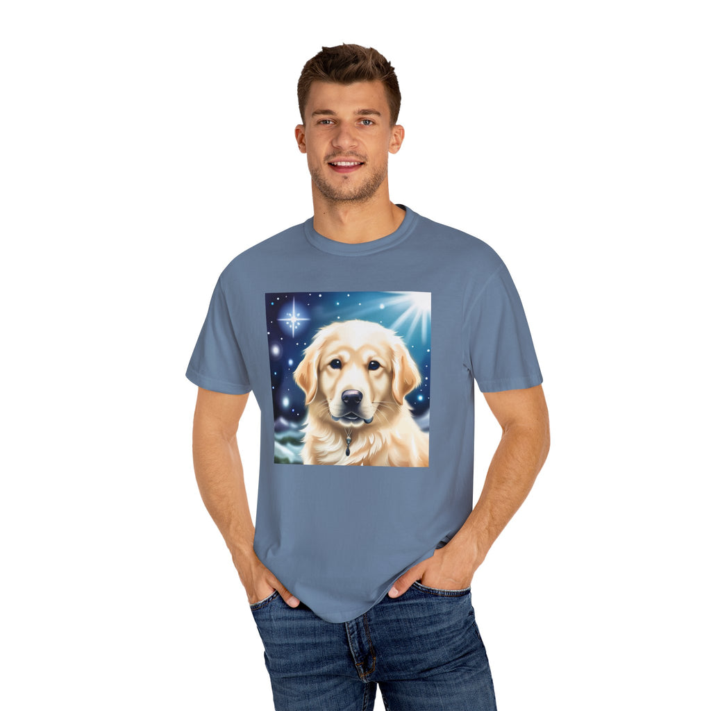 Golden Retriever Stary Night Unisex Garment-Dyed T-shirt