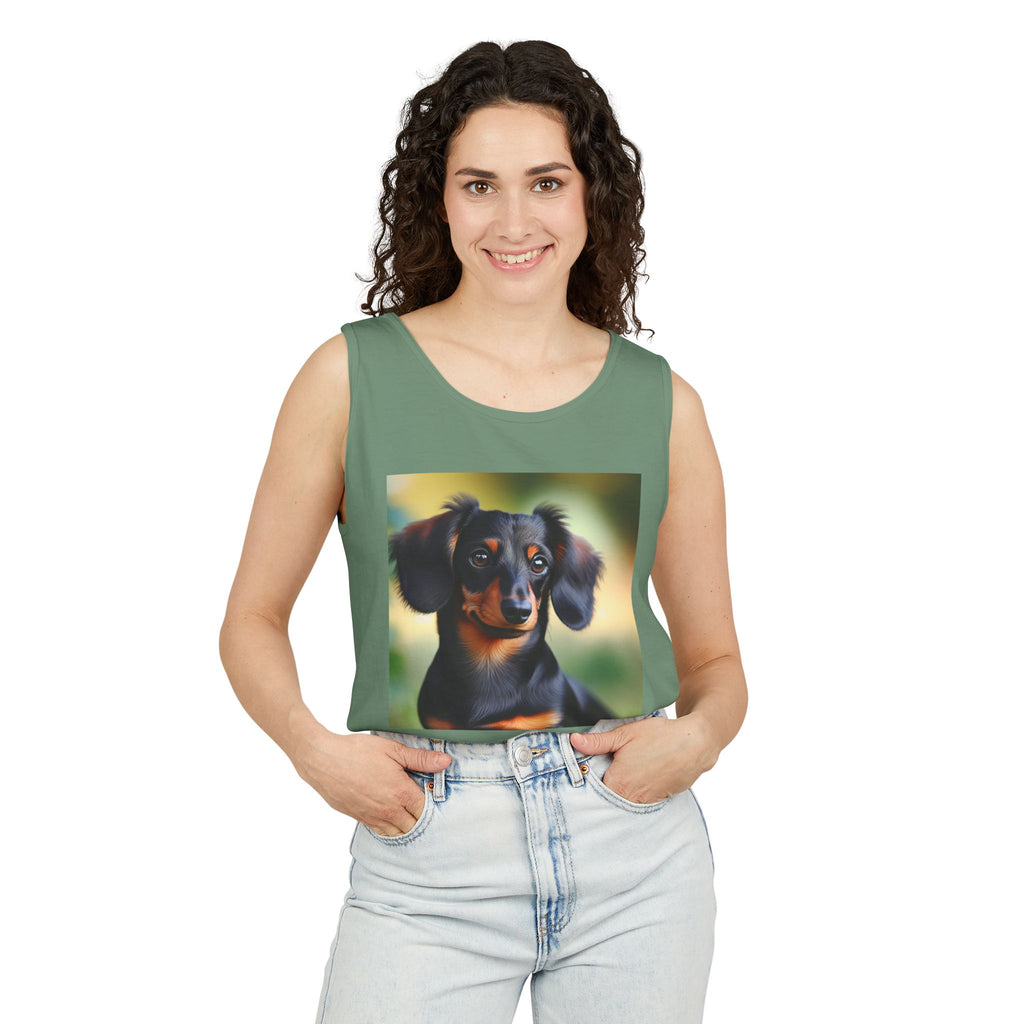 Black/Brown Dachshund Unisex Tank Top
