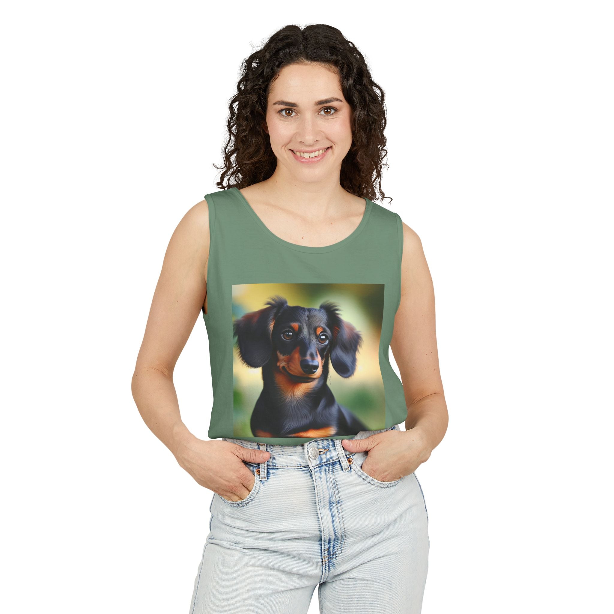 Black/Brown Dachshund Unisex Tank Top