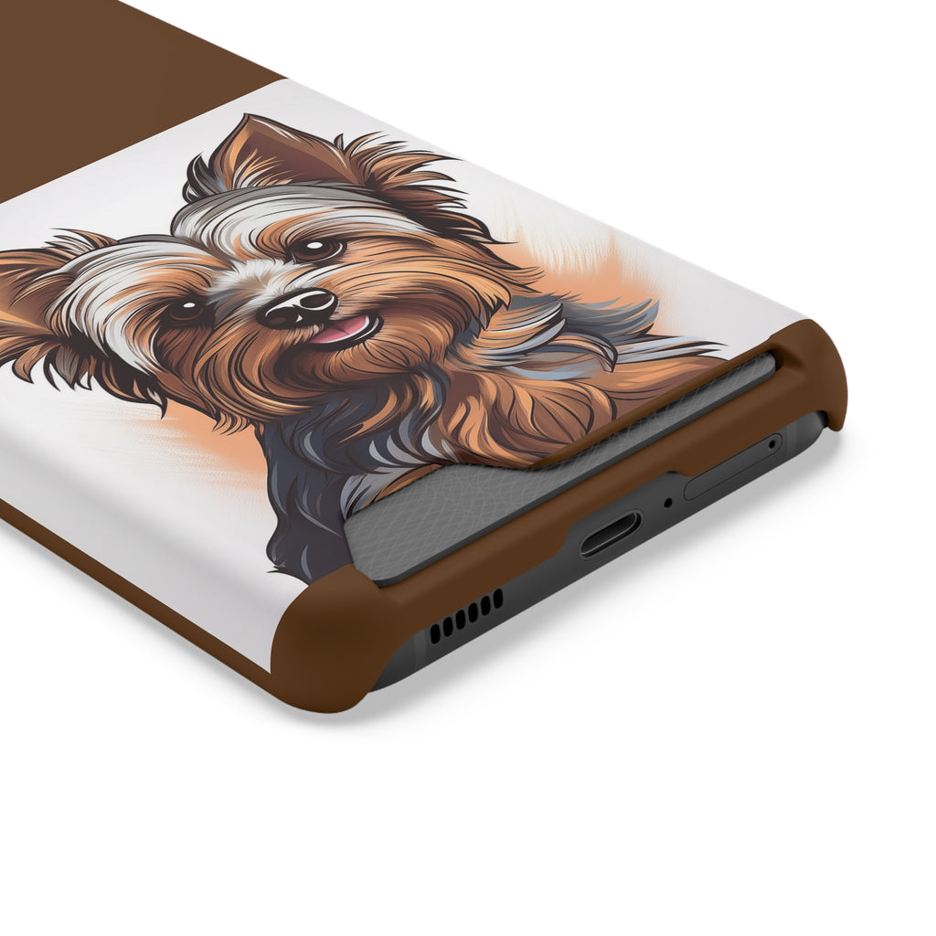 Yorkie Phone Case with Card Holder
