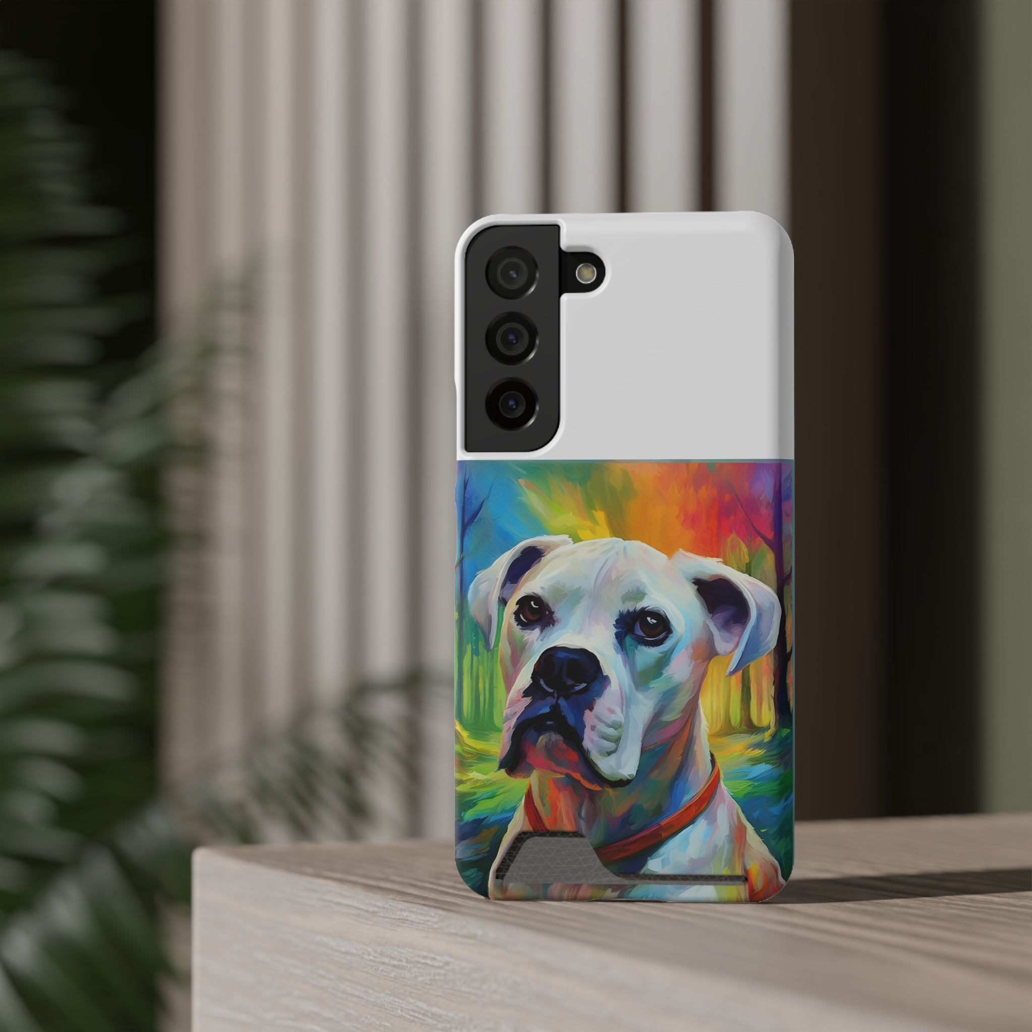 Boxer Rainbow Sky Phone Case with Card Holder