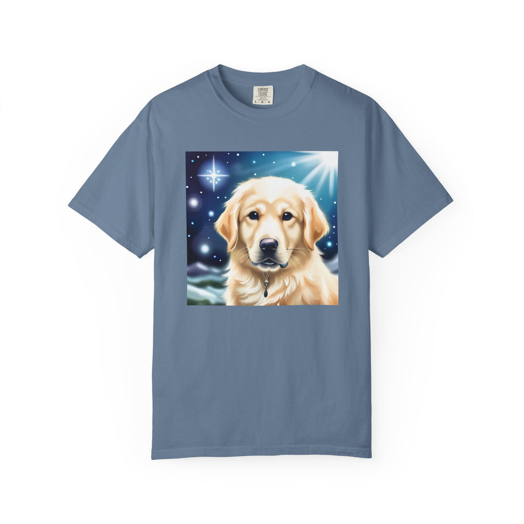 Golden Retriever Stary Night Unisex Garment-Dyed T-shirt