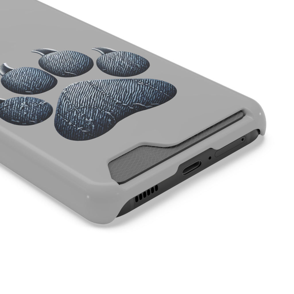 Denim Dog Paw Phone Case with Card Holder