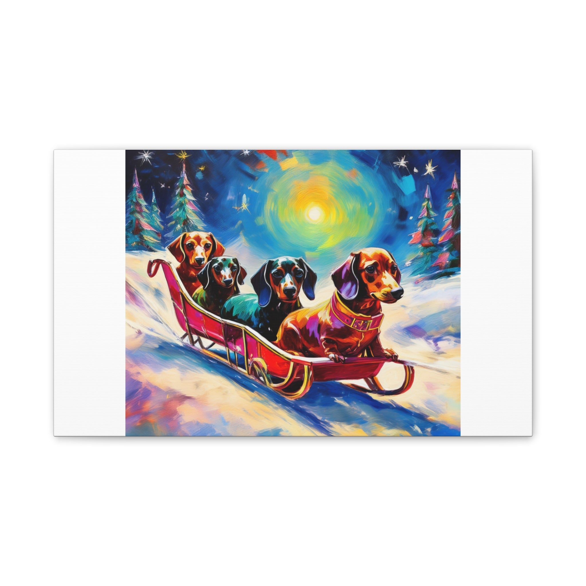 Dachshund Night Sleighride