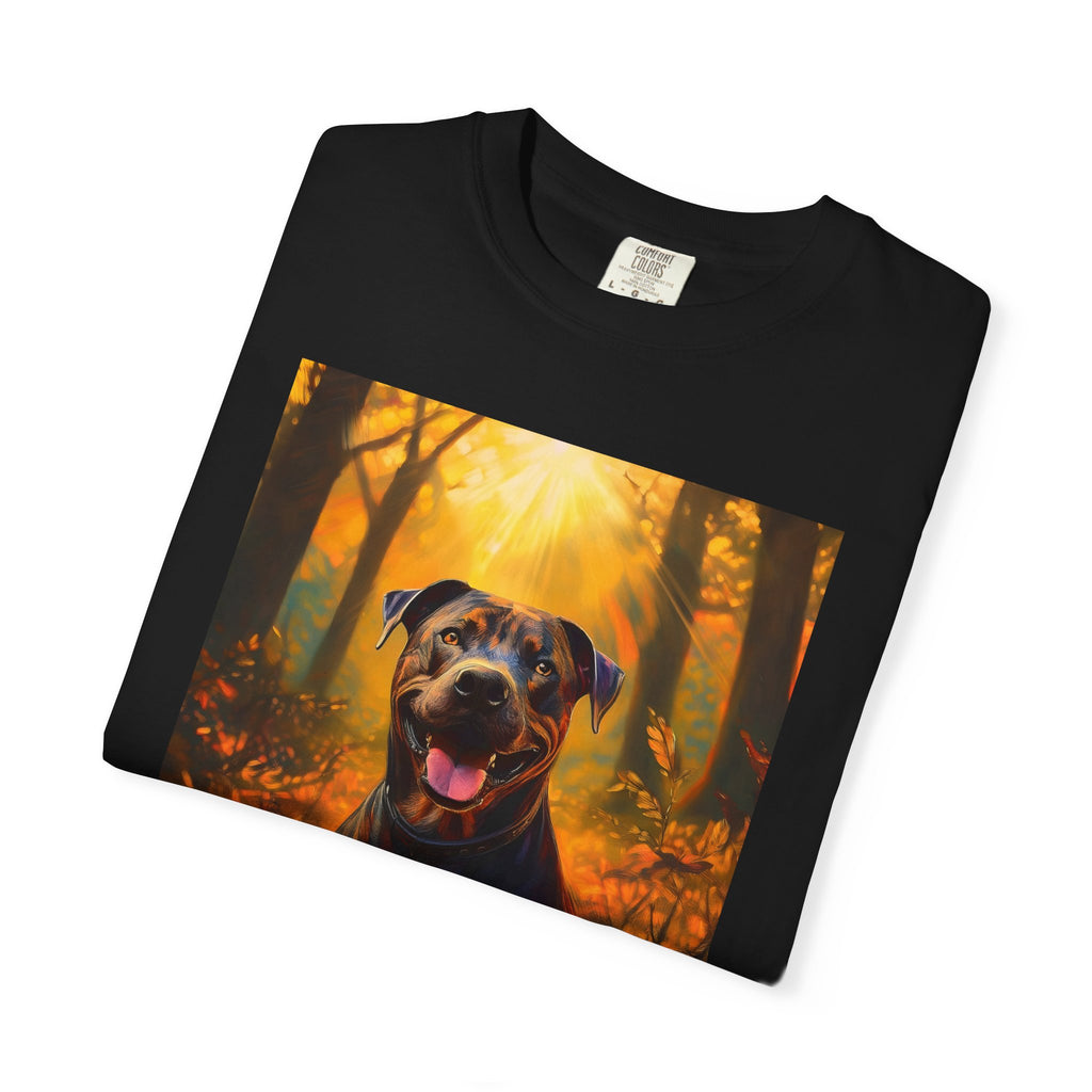 Pit Bull Brindle Autumn Unisex Garment-Dyed T-shirt