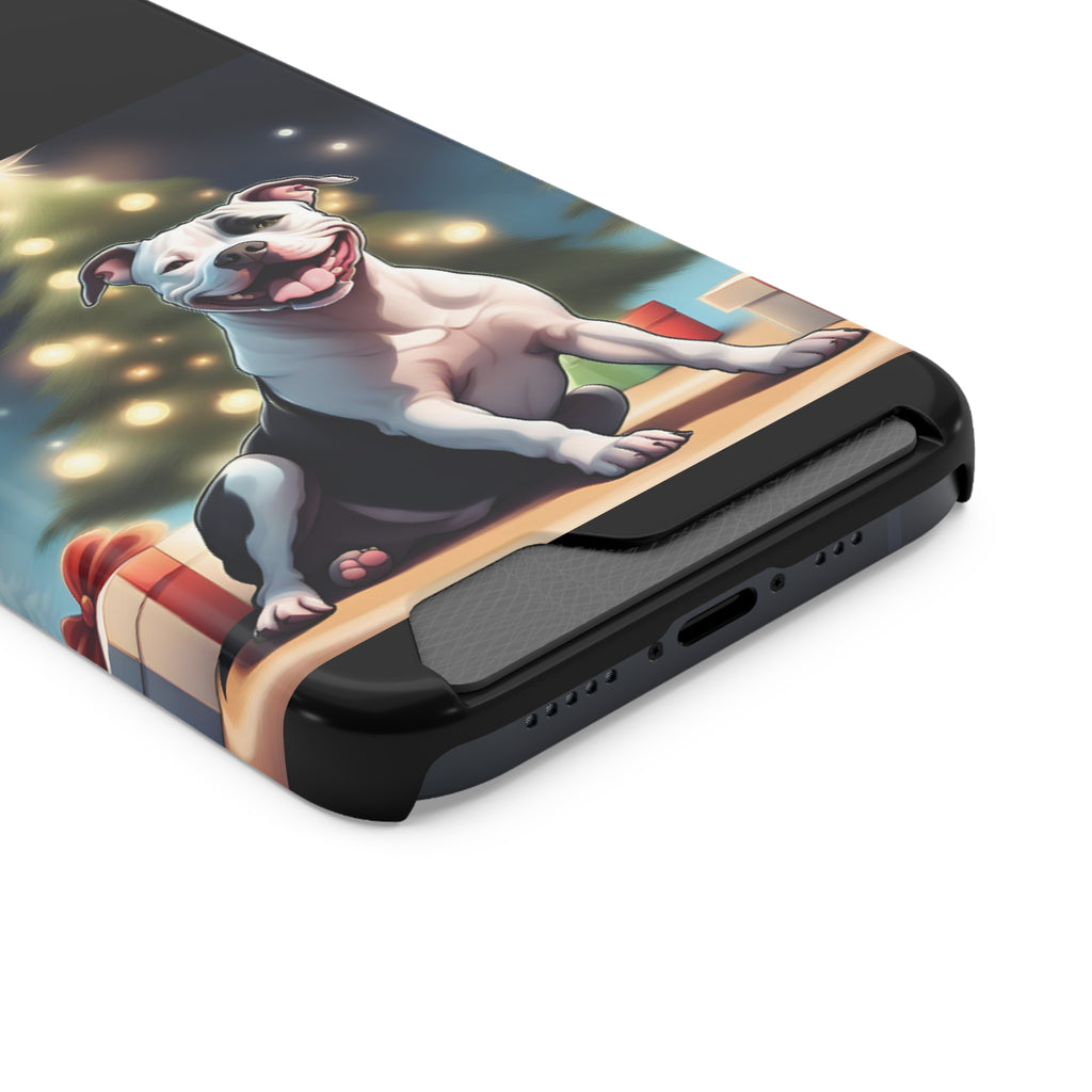 Pitbull Holiday Phone Case with Card Holder