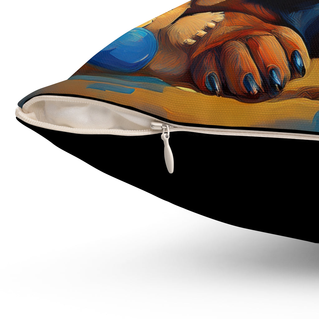 Rottweiler Polyester Square Pillow
