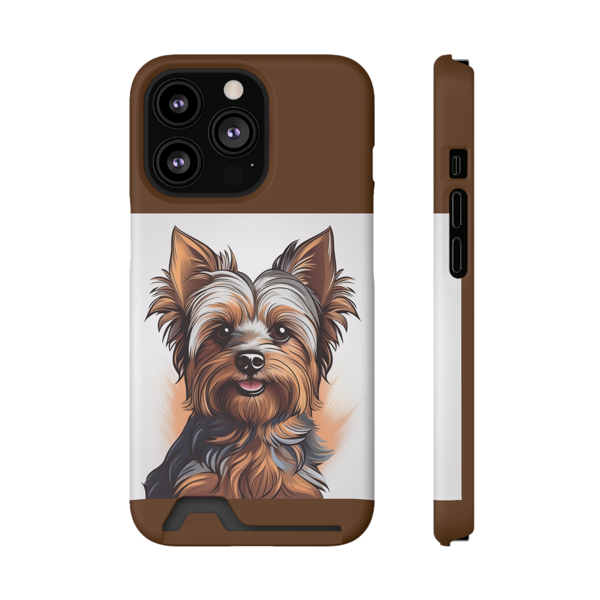 Yorkie Phone Case with Card Holder