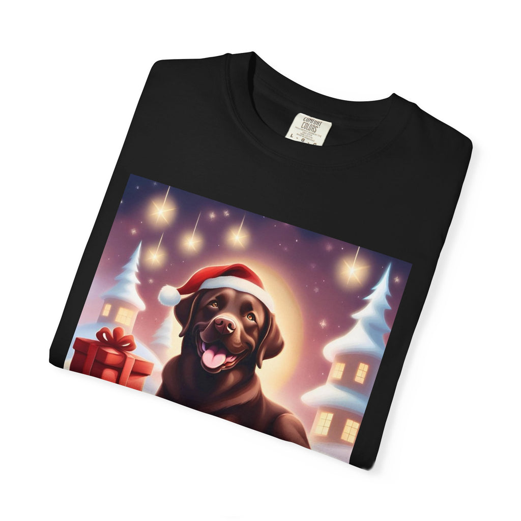Chocolate Lab Holiday Unisex Garment-Dyed T-shirt