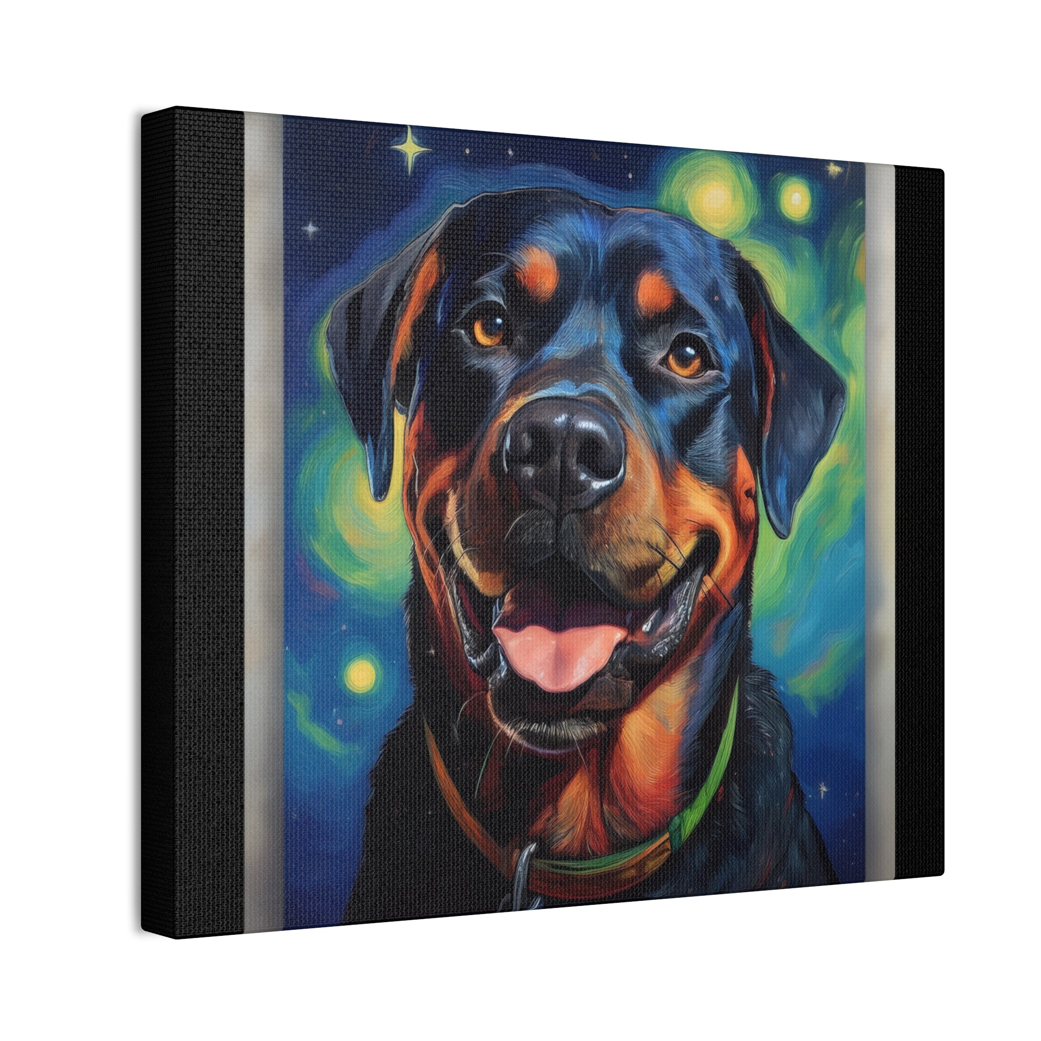Rottweiler Stary Night Canvas Painting