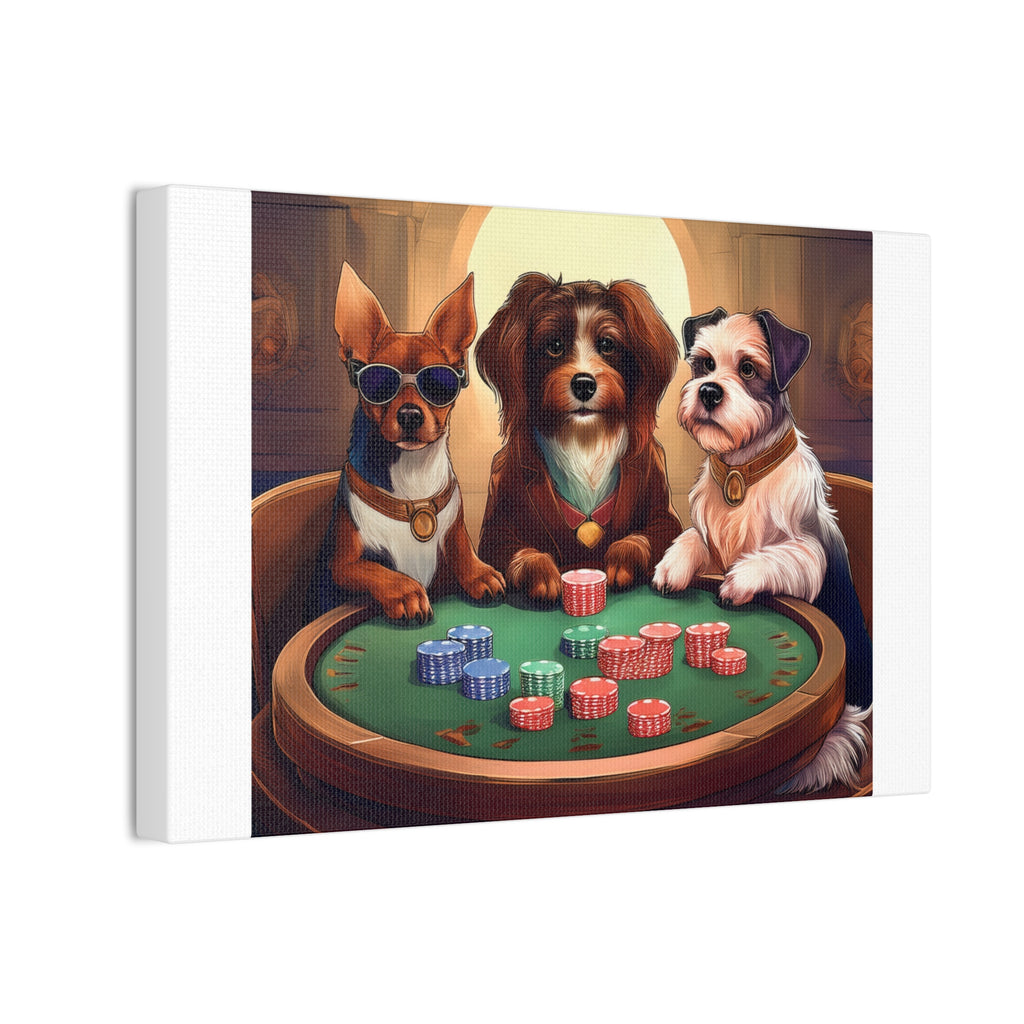 Puppy Poker Canvas Stretched, 0.75"