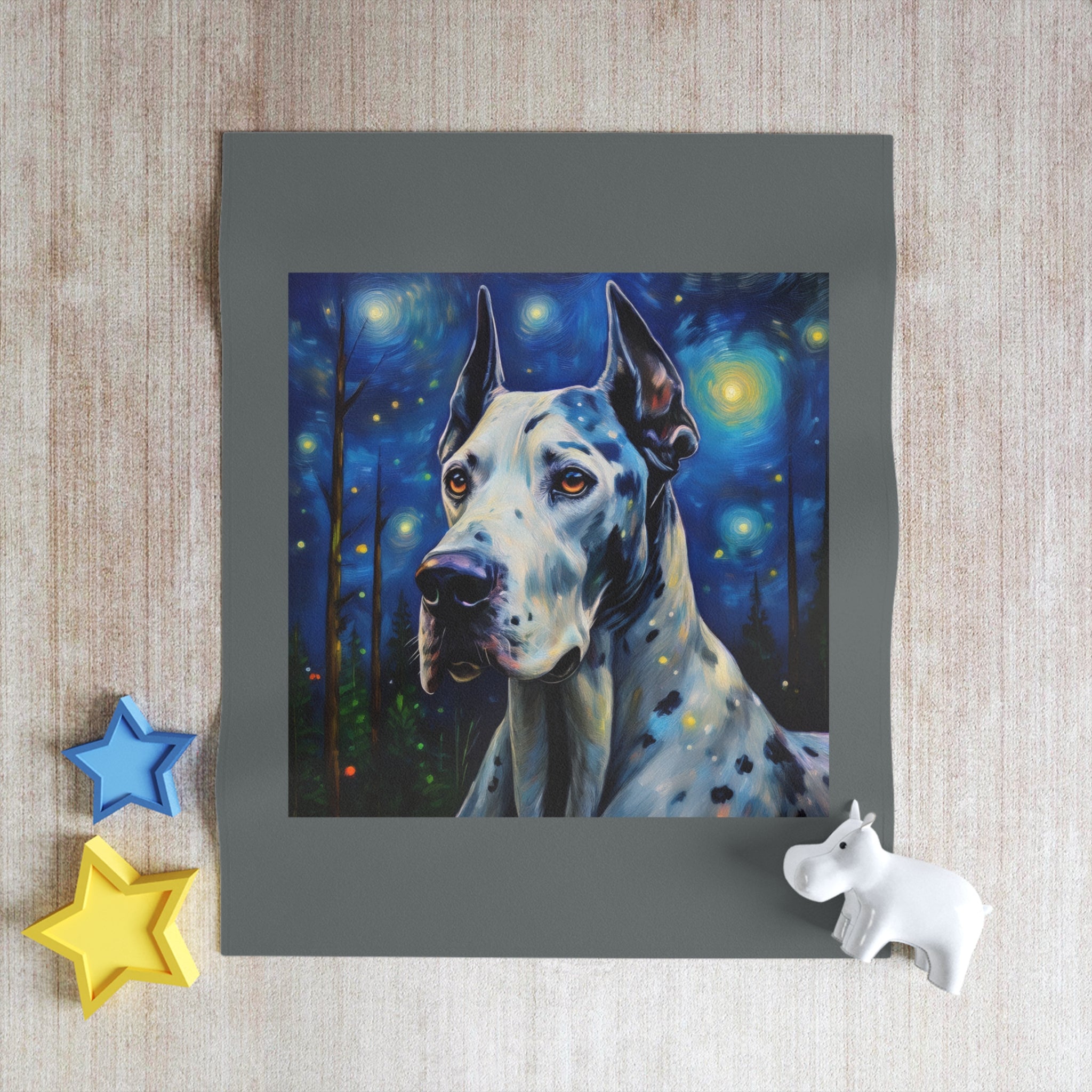 Great Dane Stary Night Throw Blanket