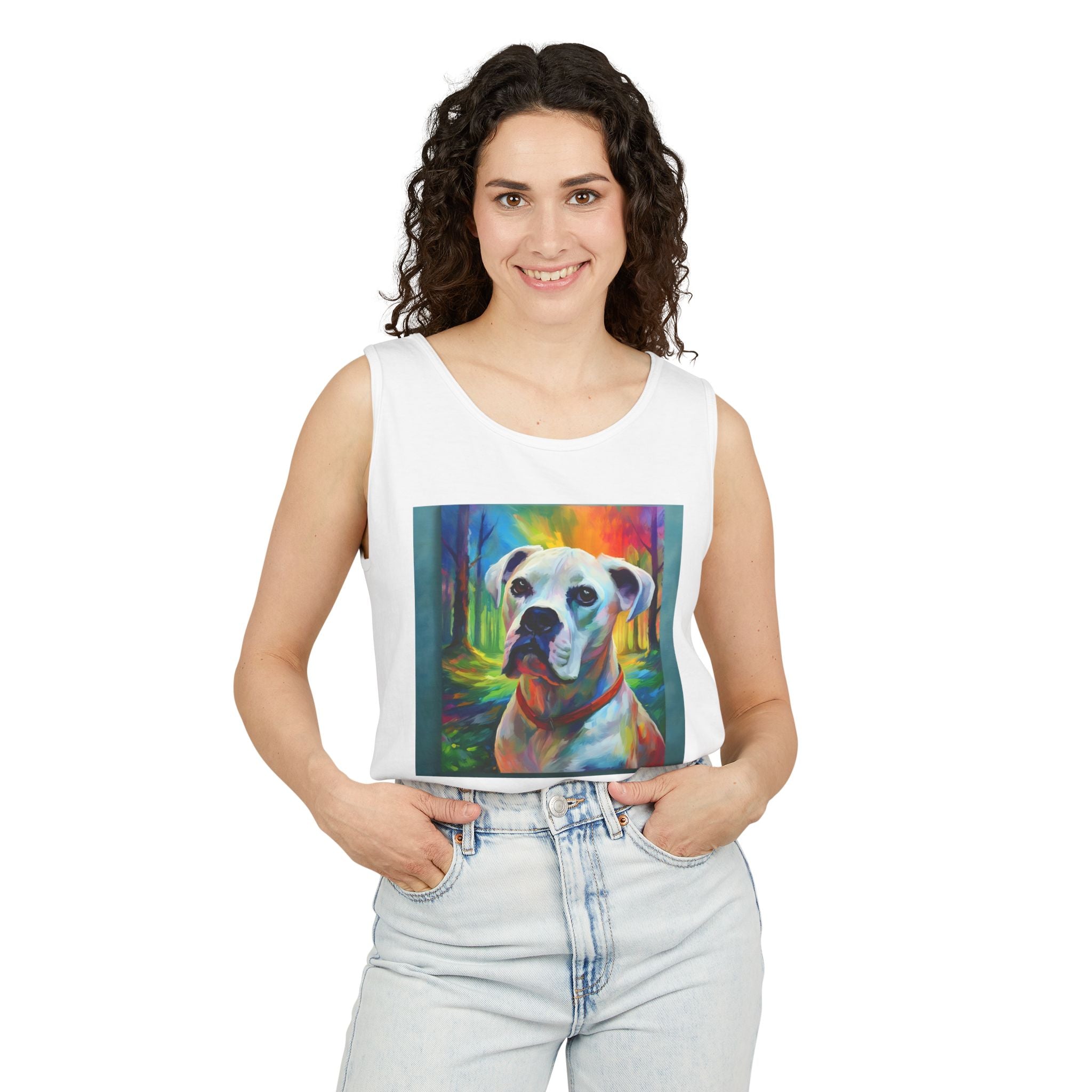 Boxer Rainbow Sky Unisex Tank Top