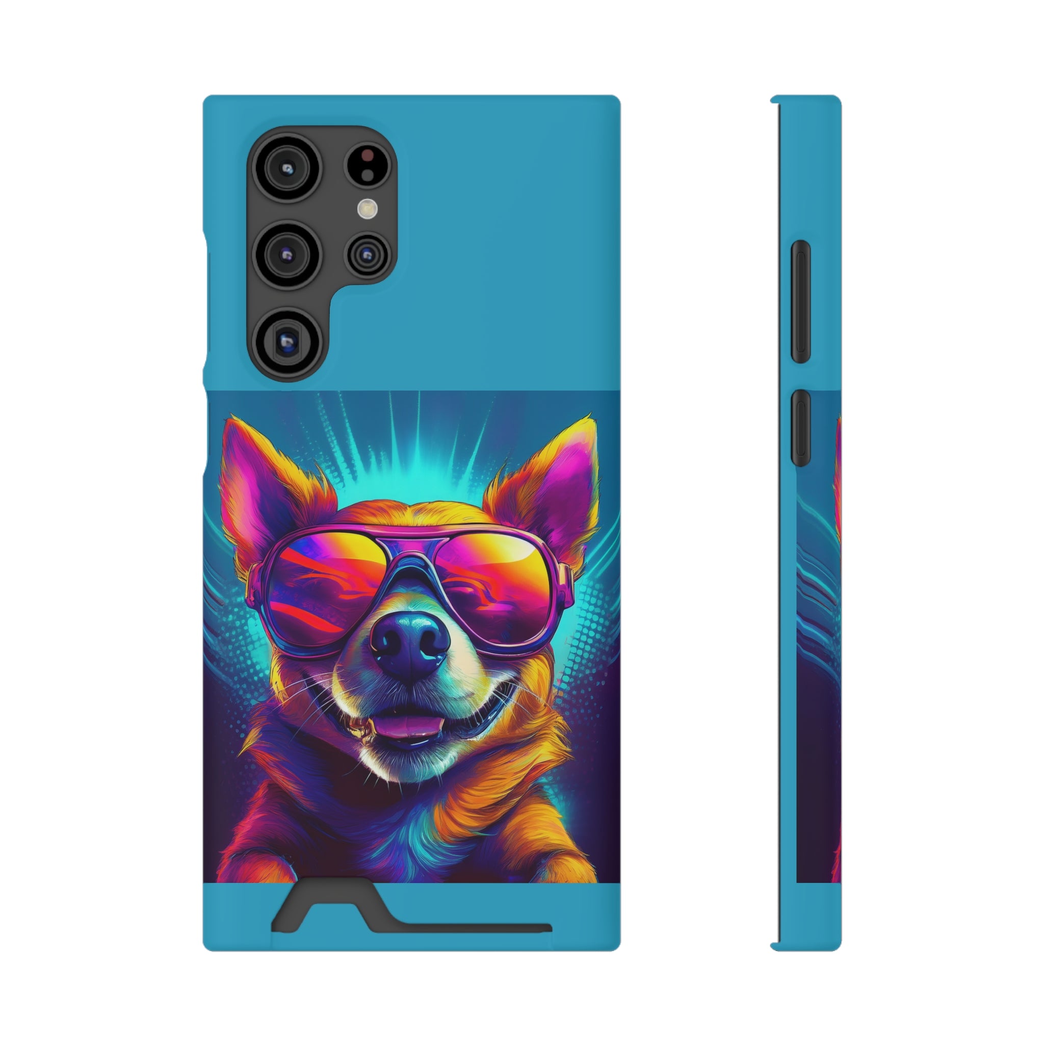 Chihuahua Cool Sunglasses Phone Case with Card Holder