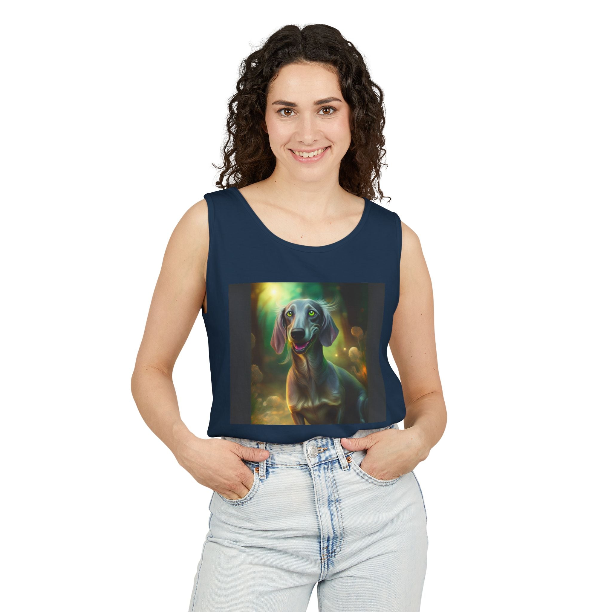 Silver Grey Dachshund Unisex Tank Top