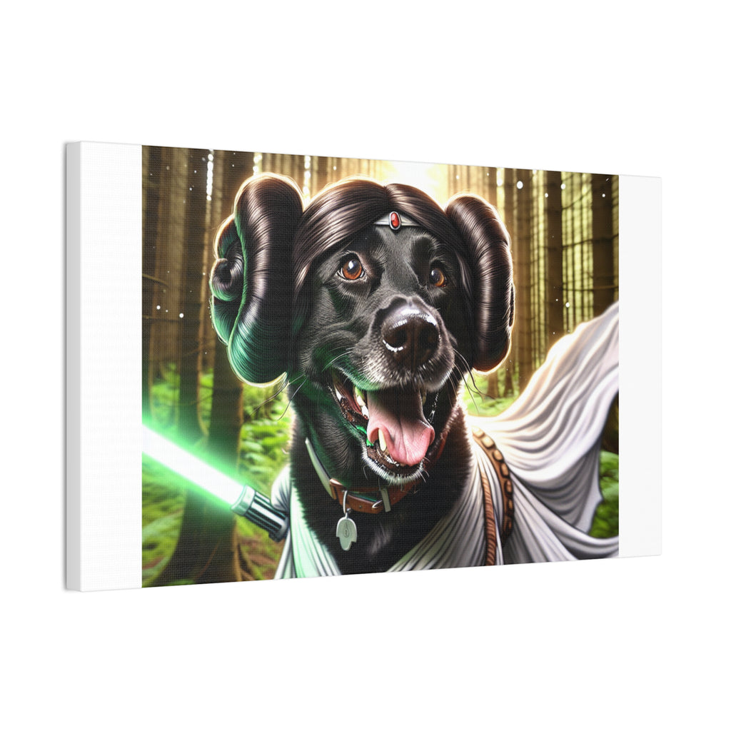 Black Lab Galaxy Princess Canvas Stretched, 0.75"