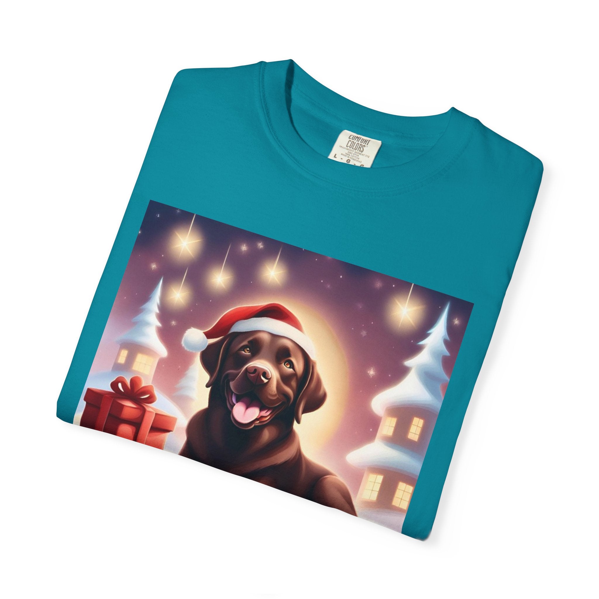 Chocolate Lab Holiday Unisex Garment-Dyed T-shirt