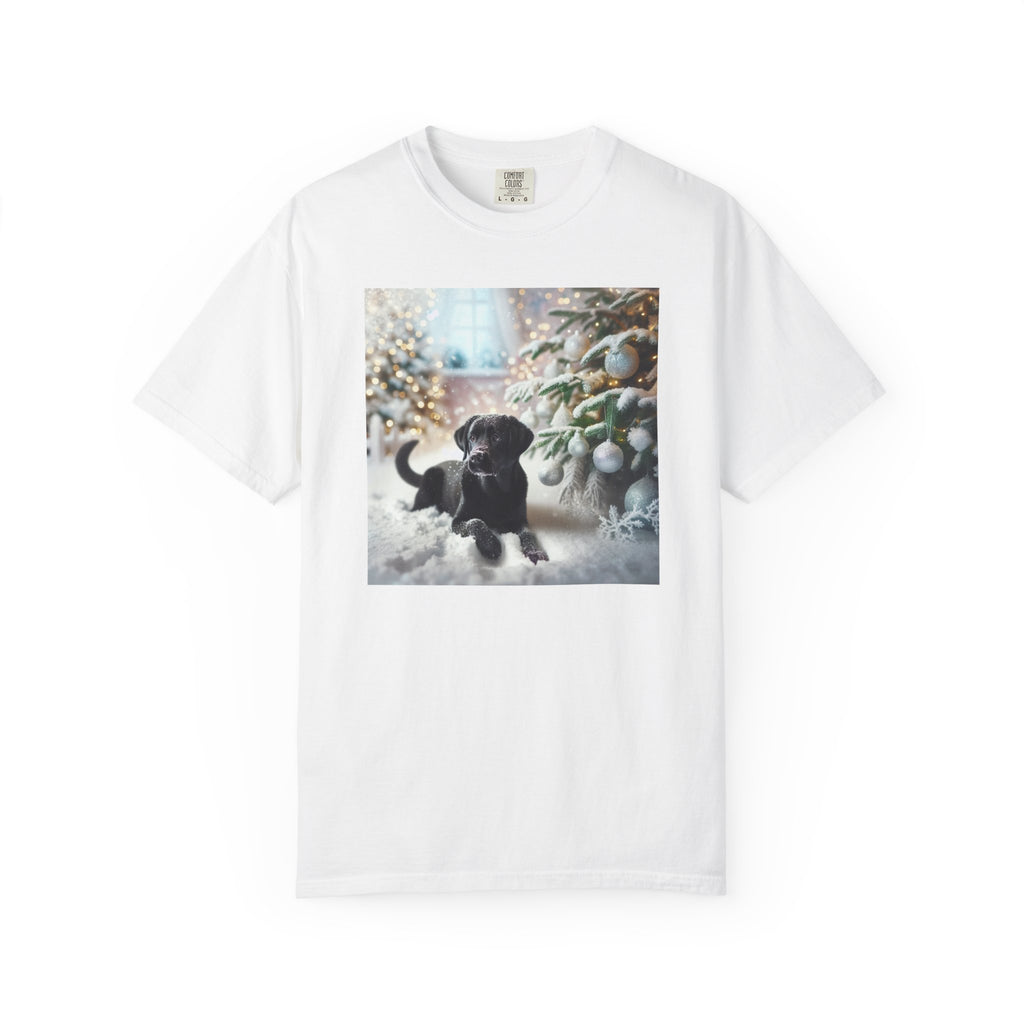Black Lab Puppy Holiday Unisex Garment-Dyed T-shirt