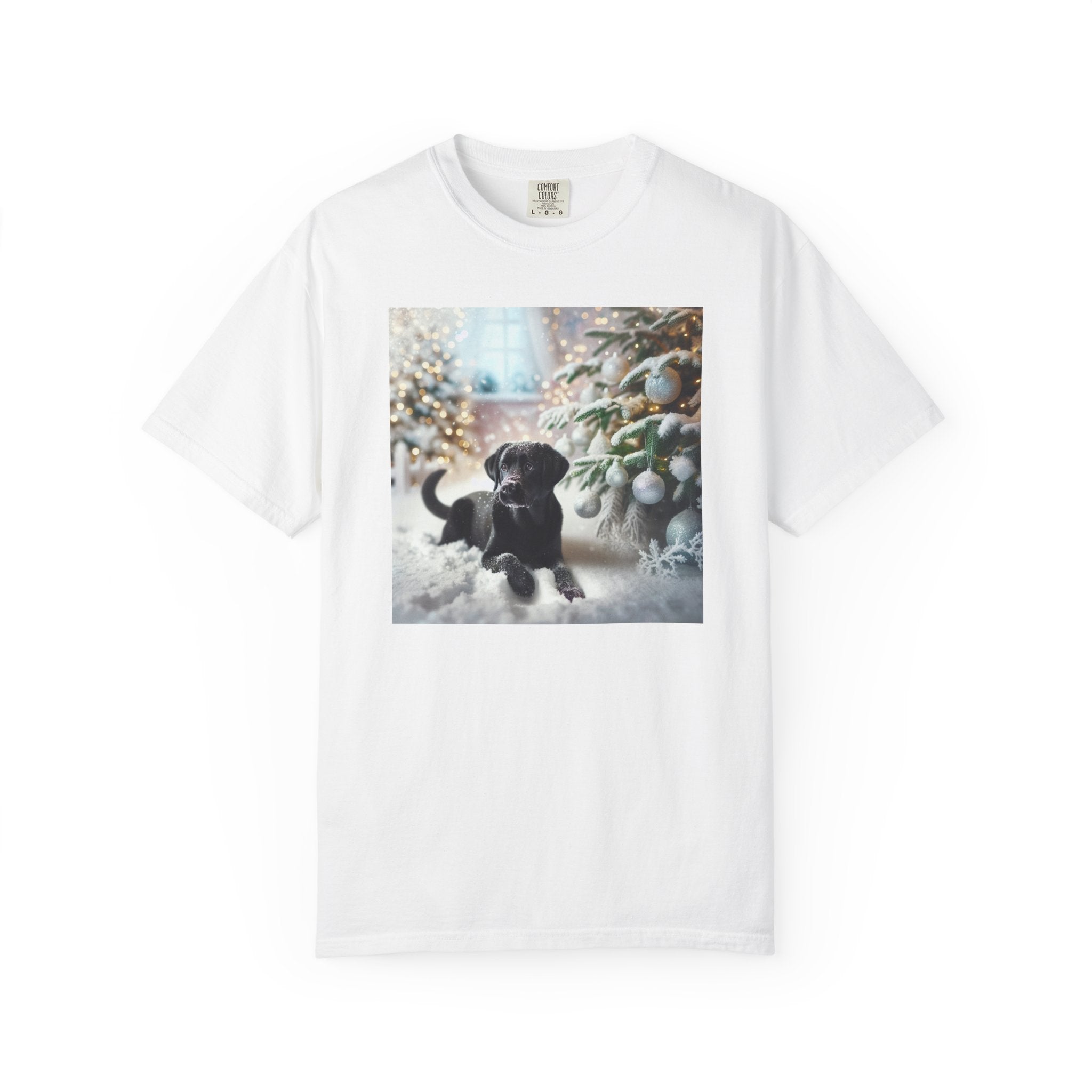 Black Lab Puppy Holiday Unisex Garment-Dyed T-shirt