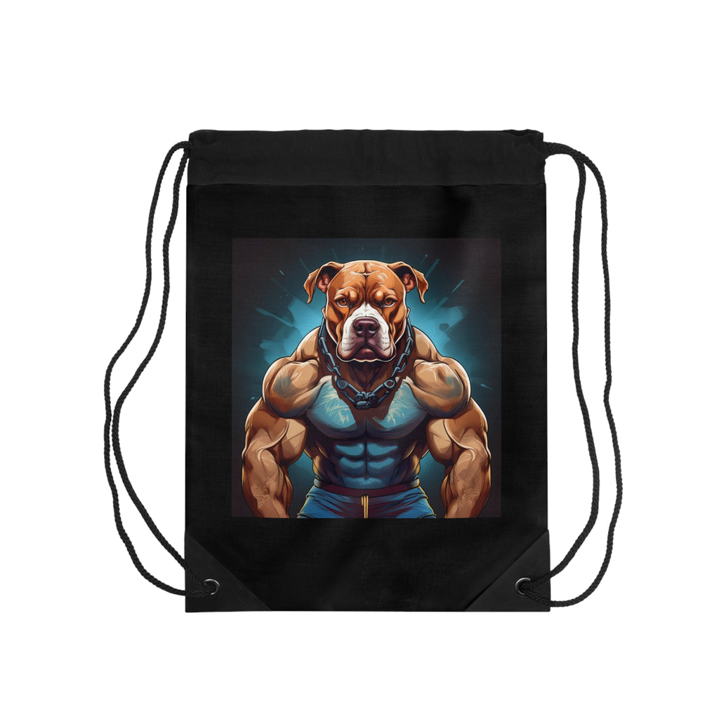 Pitbull Body Builder Drawstring Bag