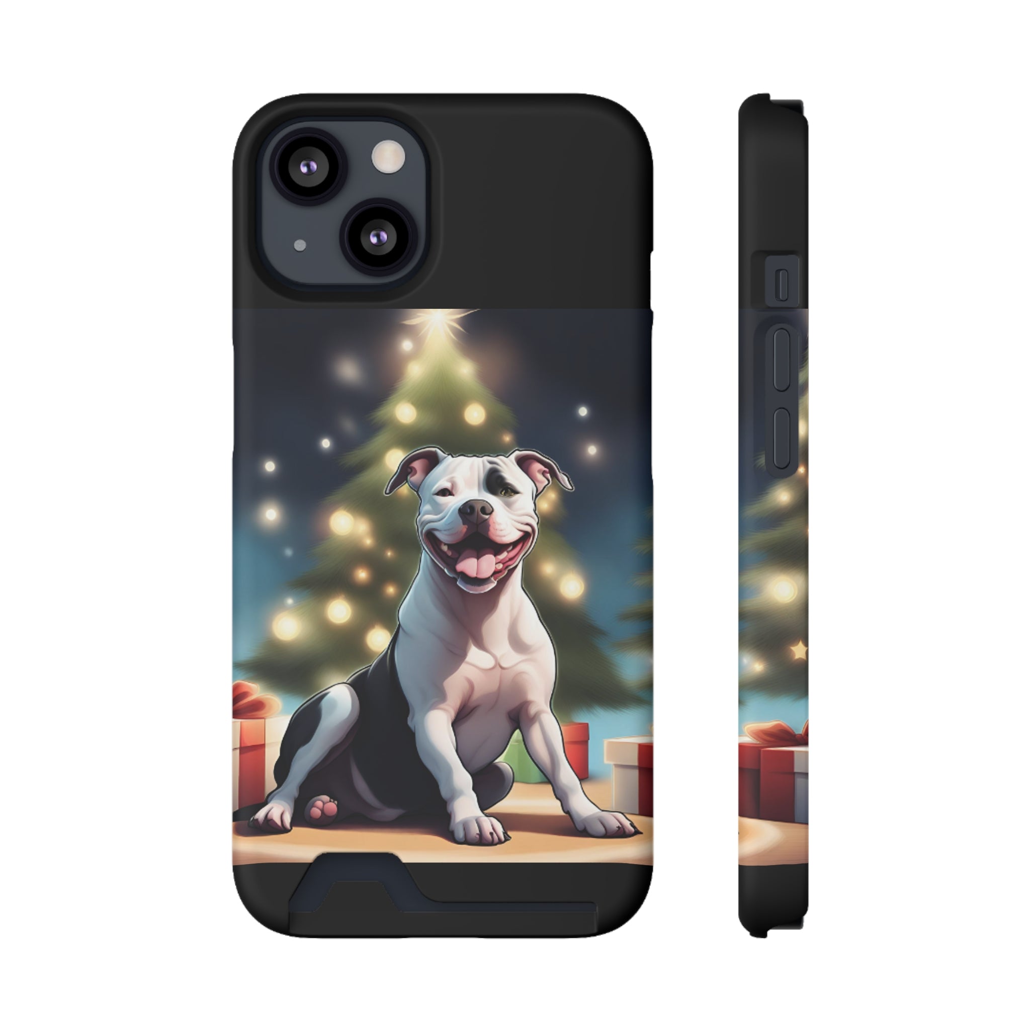 Pitbull Holiday Phone Case with Card Holder