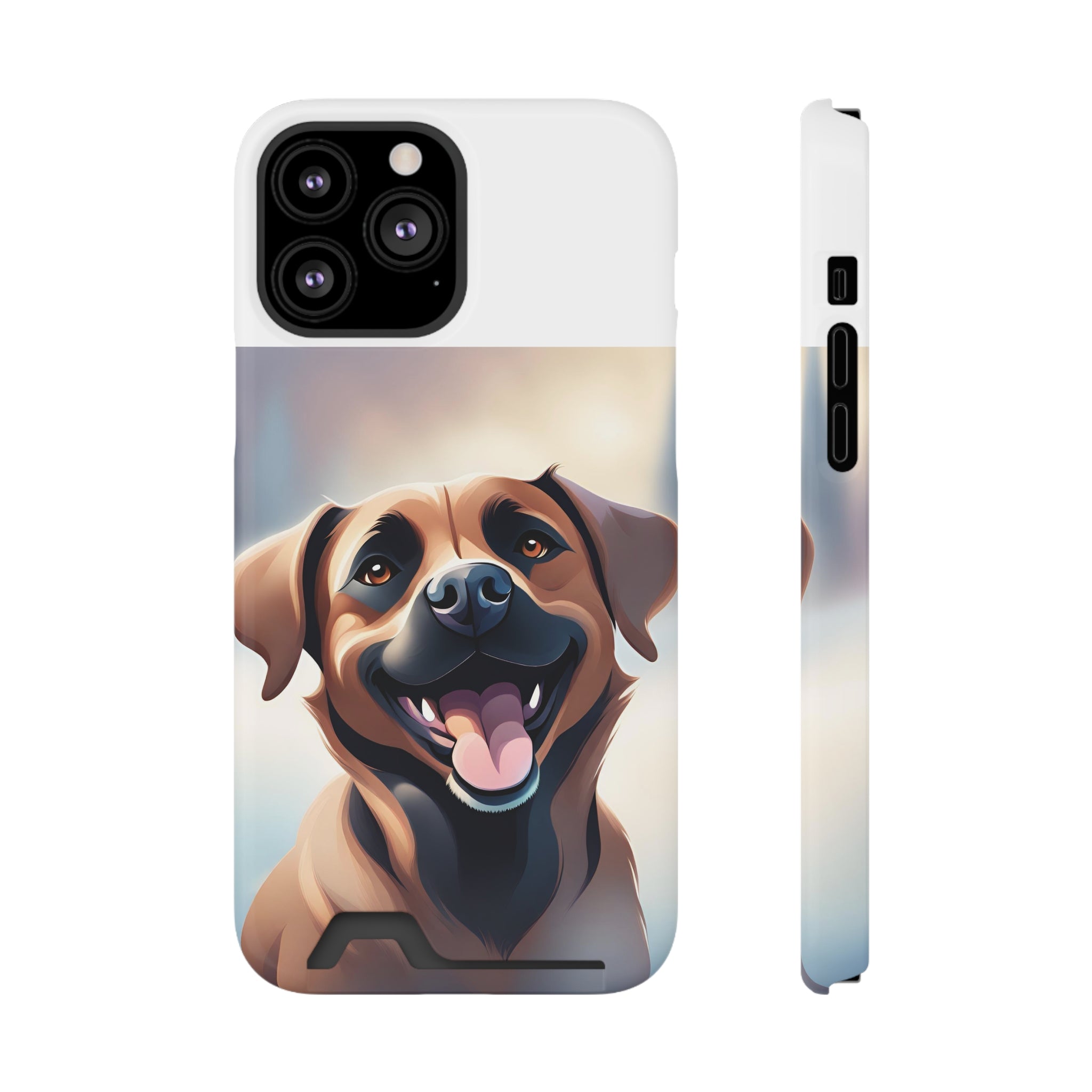 Black Mouth Cur Phone Case with Card Holder