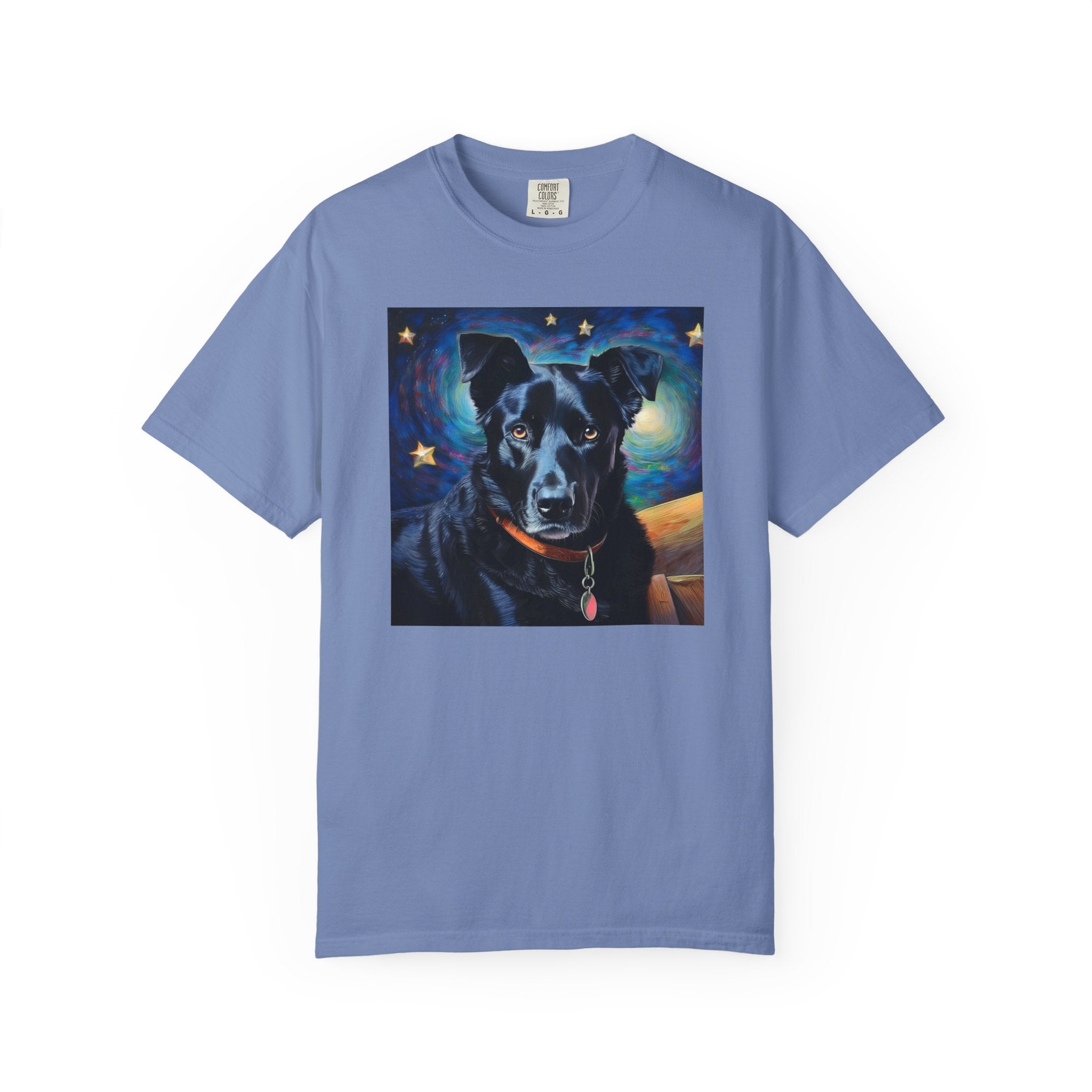 Black Shepherd Lab Stary Night Unisex Garment-Dyed T-shirt
